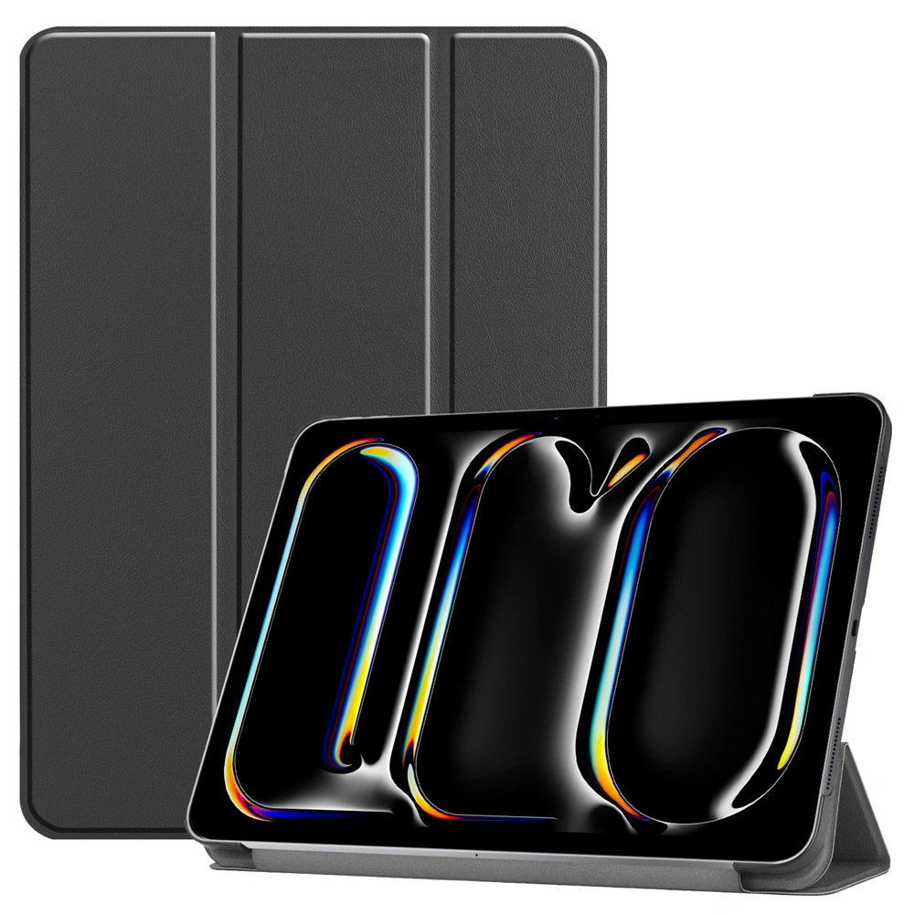 Leather Case for iPad Pro 11 Inch 5th Gen 2024 M4, Trifold Stand Smart Folio Cover with Auto Sleep Wake