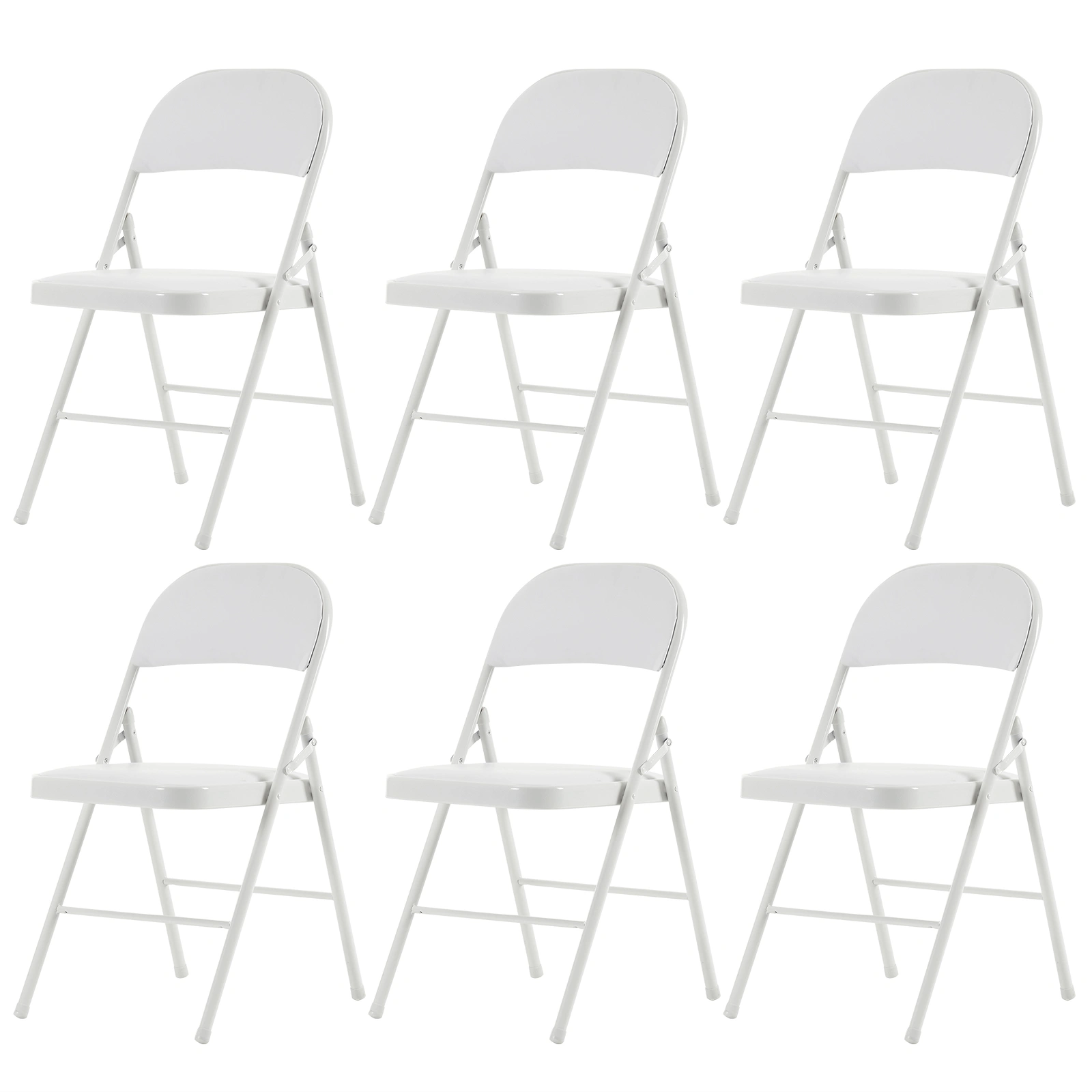 6pcs Elegant Foldable Iron & PVC Chairs for Convention & Exhibition White view 13