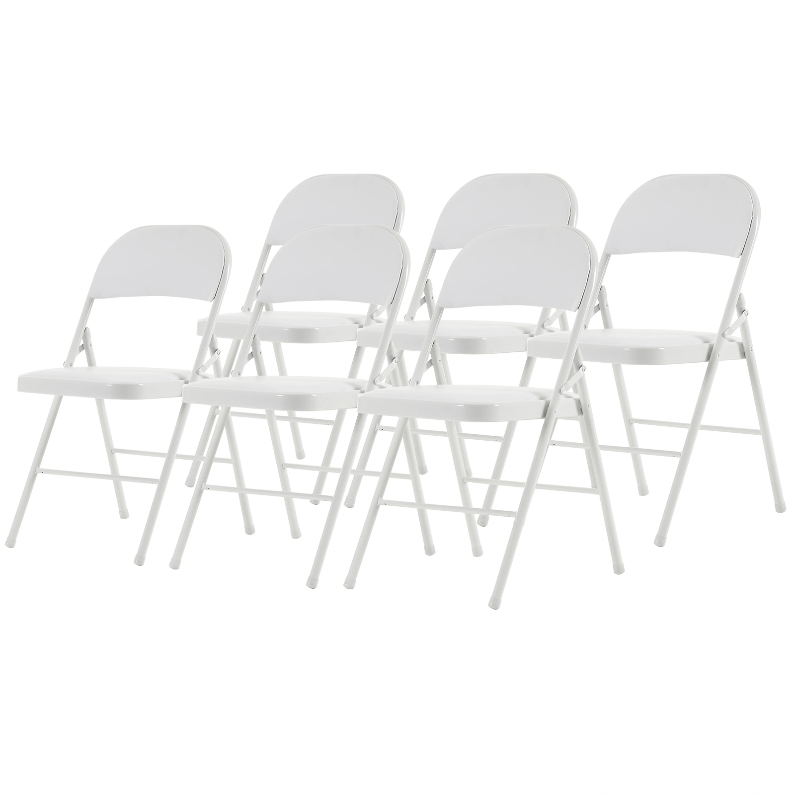 6pcs Elegant Foldable Iron & PVC Chairs for Convention & Exhibition White view 4