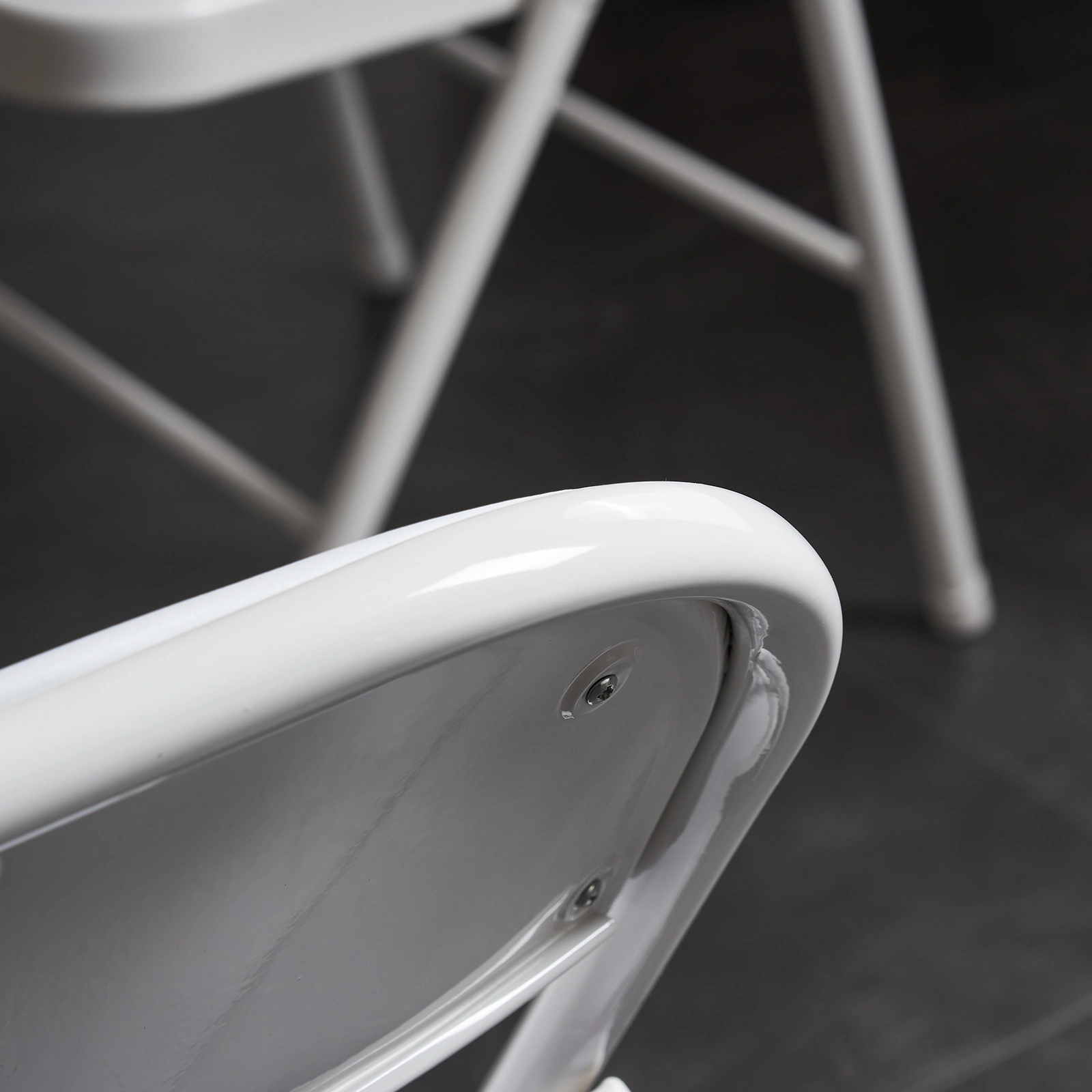 6pcs Elegant Foldable Iron & PVC Chairs for Convention & Exhibition White view 47