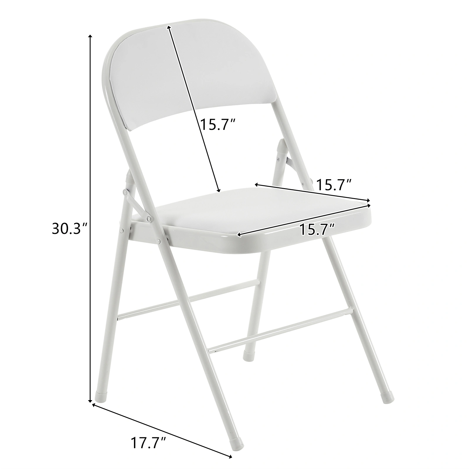 6pcs Elegant Foldable Iron & PVC Chairs for Convention & Exhibition White view 5
