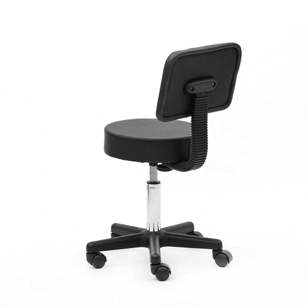 Round Shape Plastic Adjustable Salon Stool with Back Black view 17