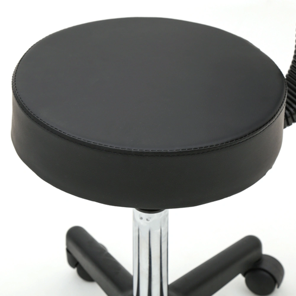 Round Shape Plastic Adjustable Salon Stool with Back Black view 20