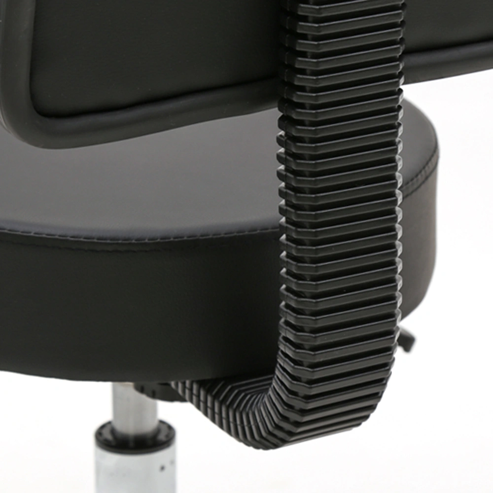 Round Shape Plastic Adjustable Salon Stool with Back Black view 6