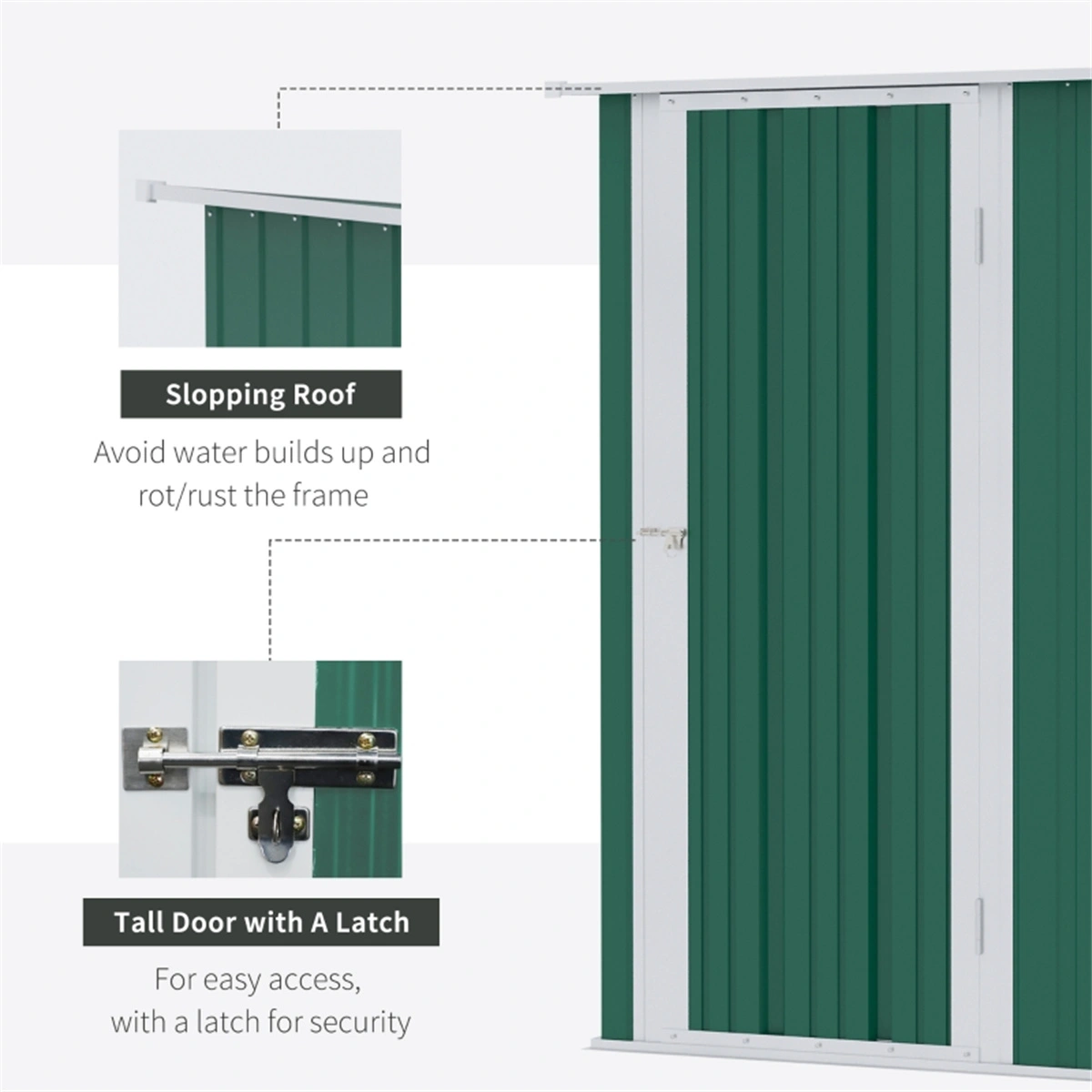 Metal Outdoor Storage Shed Garden Tool House Cabinet Weather Resistant Lockable view 3