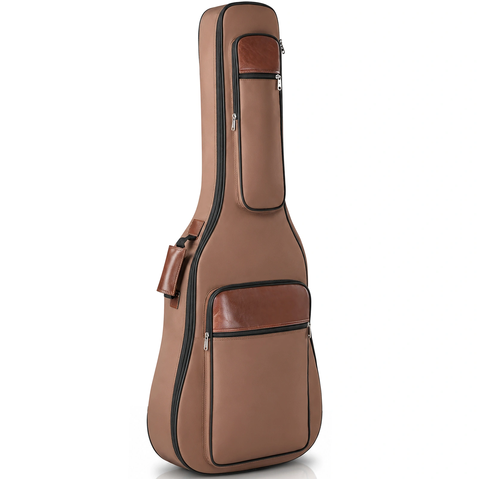 600D Extra-Thick Oxford Cloth Acoustic Guitar Bag with 10mm Sponge Padding — Brown (Fits 41/40-inch Guitars) view 11