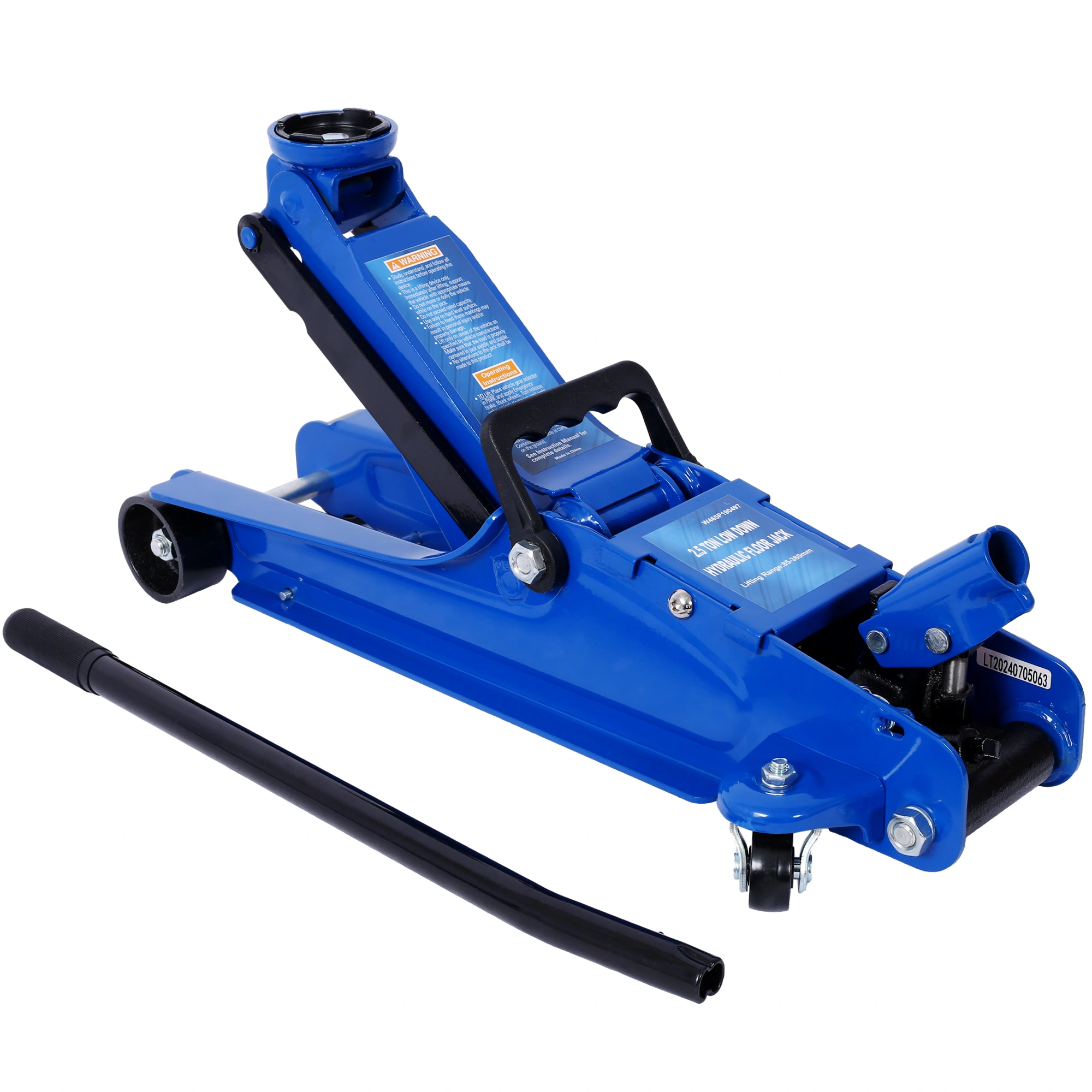 2.5 Ton Low Profile Racing Floor Jack - Heavy Duty Steel, Single Piston Lift Pump, 3.5"-14.5" Lifting Range view 14