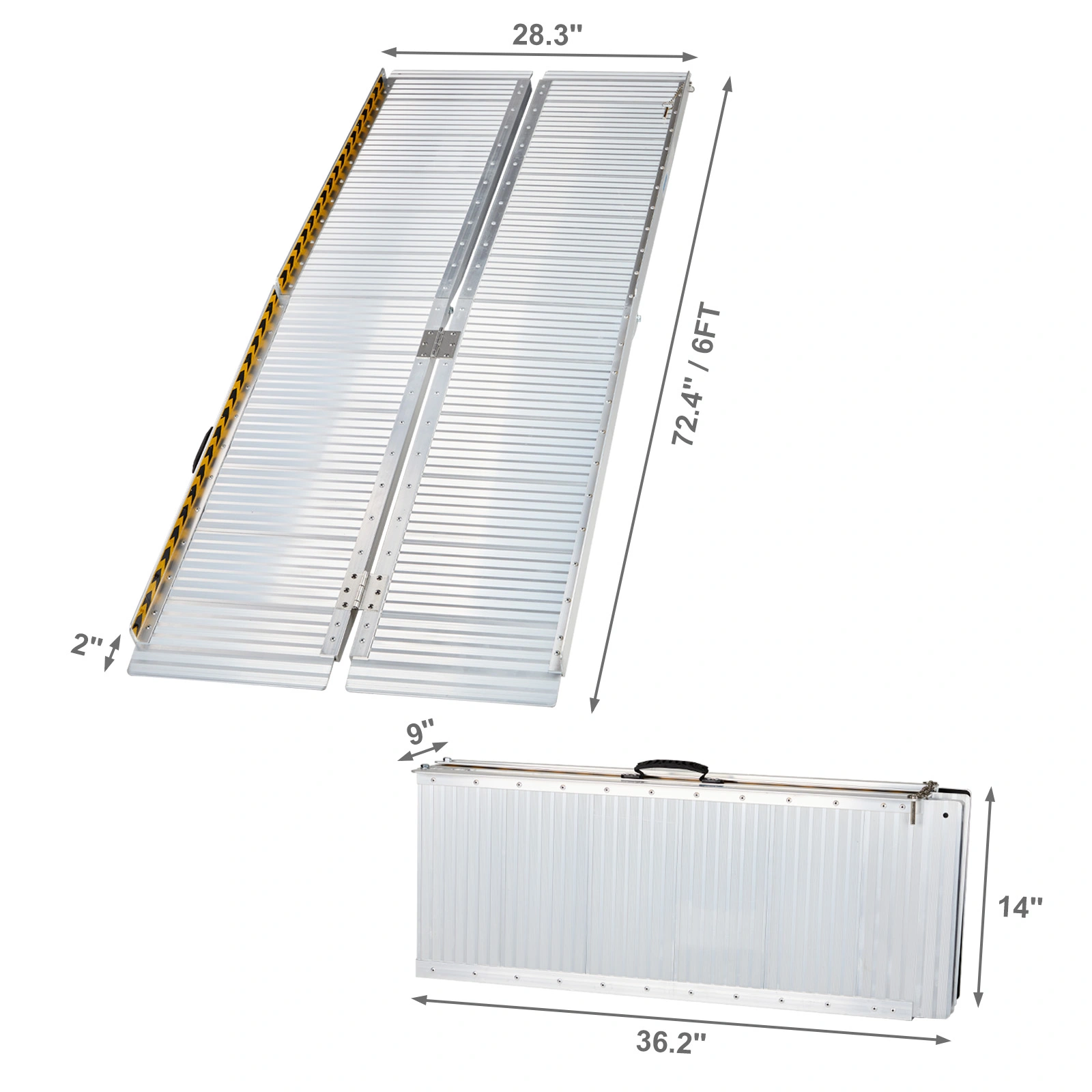6ft Aluminum Wheelchair Ramp Multi-Folding Portable Loading Ramp for Scooters & Mobility Chairs view 6
