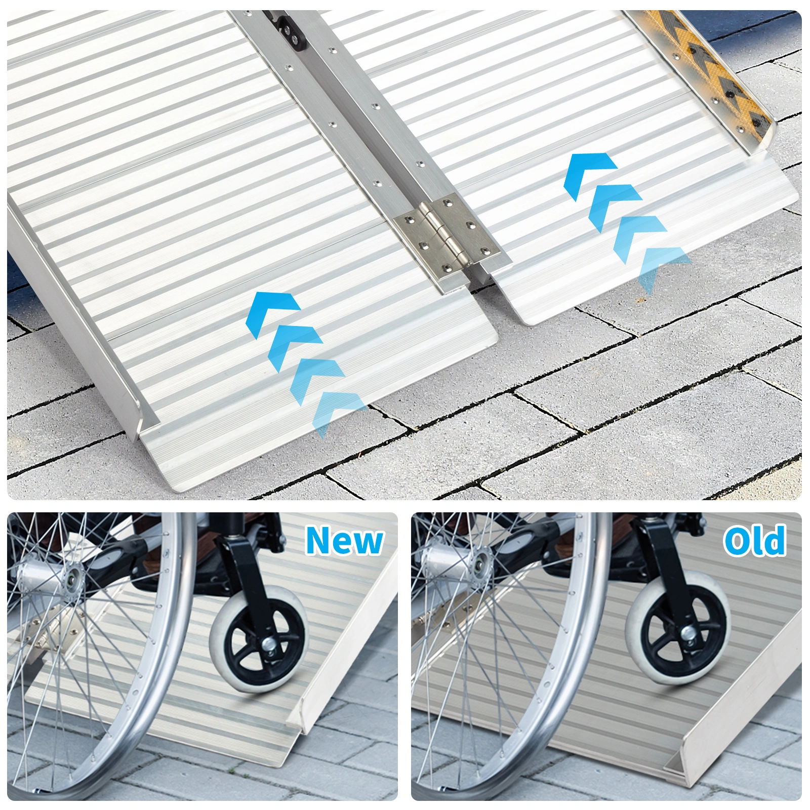 6ft Aluminum Wheelchair Ramp Multi-Folding Portable Loading Ramp for Scooters & Mobility Chairs view 7