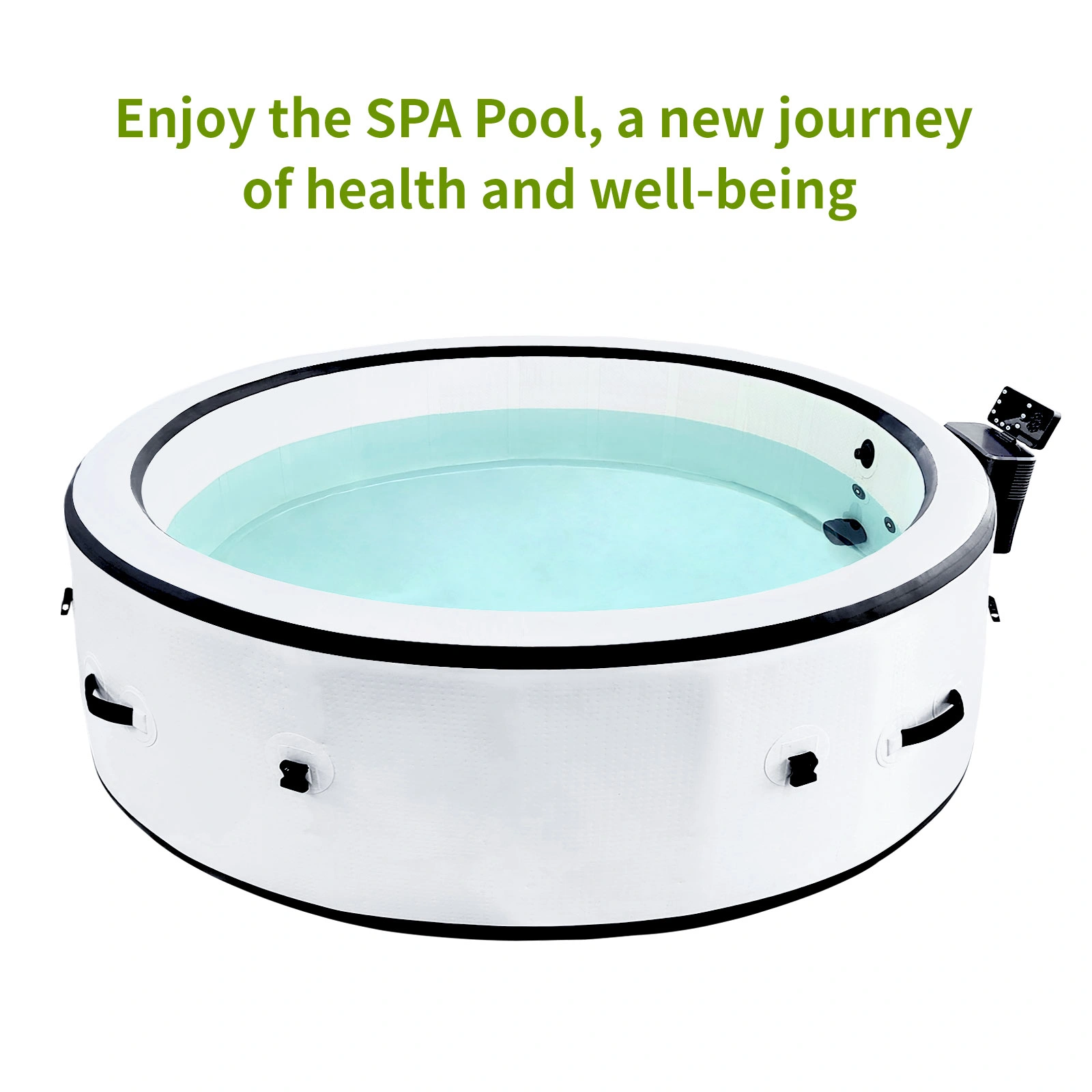 4-6 Person Hot Tub for Outdoor Spa Portable Massage with 150 Air Jets & Thermal Cover | Outdoor Spa Jetted Tub for Patio Garden Poolside (White) view 2