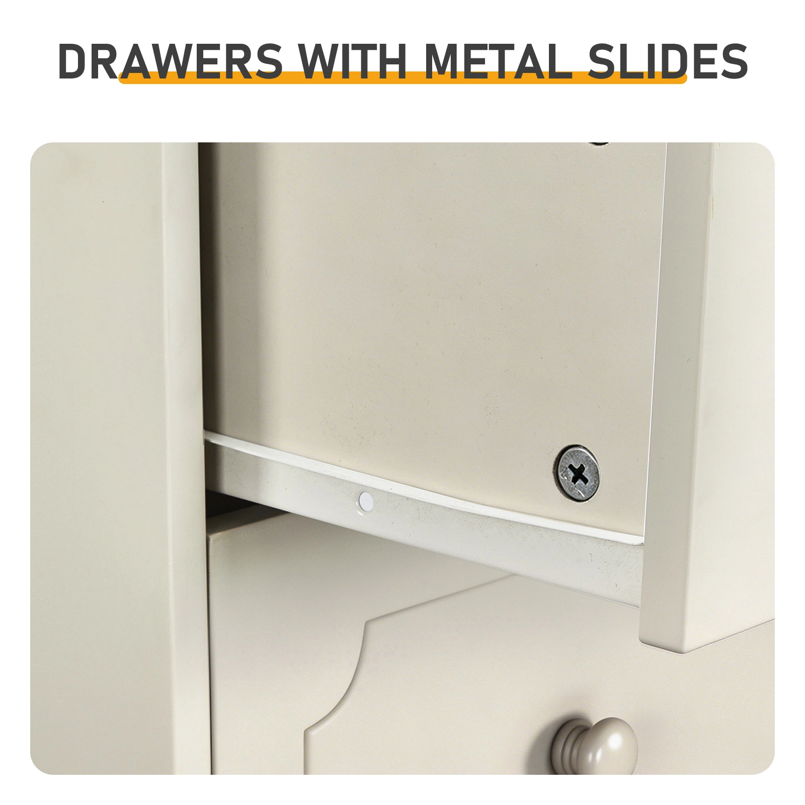 5-Drawer Cabinet with Solid Wood Veneer and Paint P2 MDF + P2 Particleboard Storage Cabinet 31.3*15.55*47.24in Dark brown Ceiling Panels + Light Brown Cabinets view 8