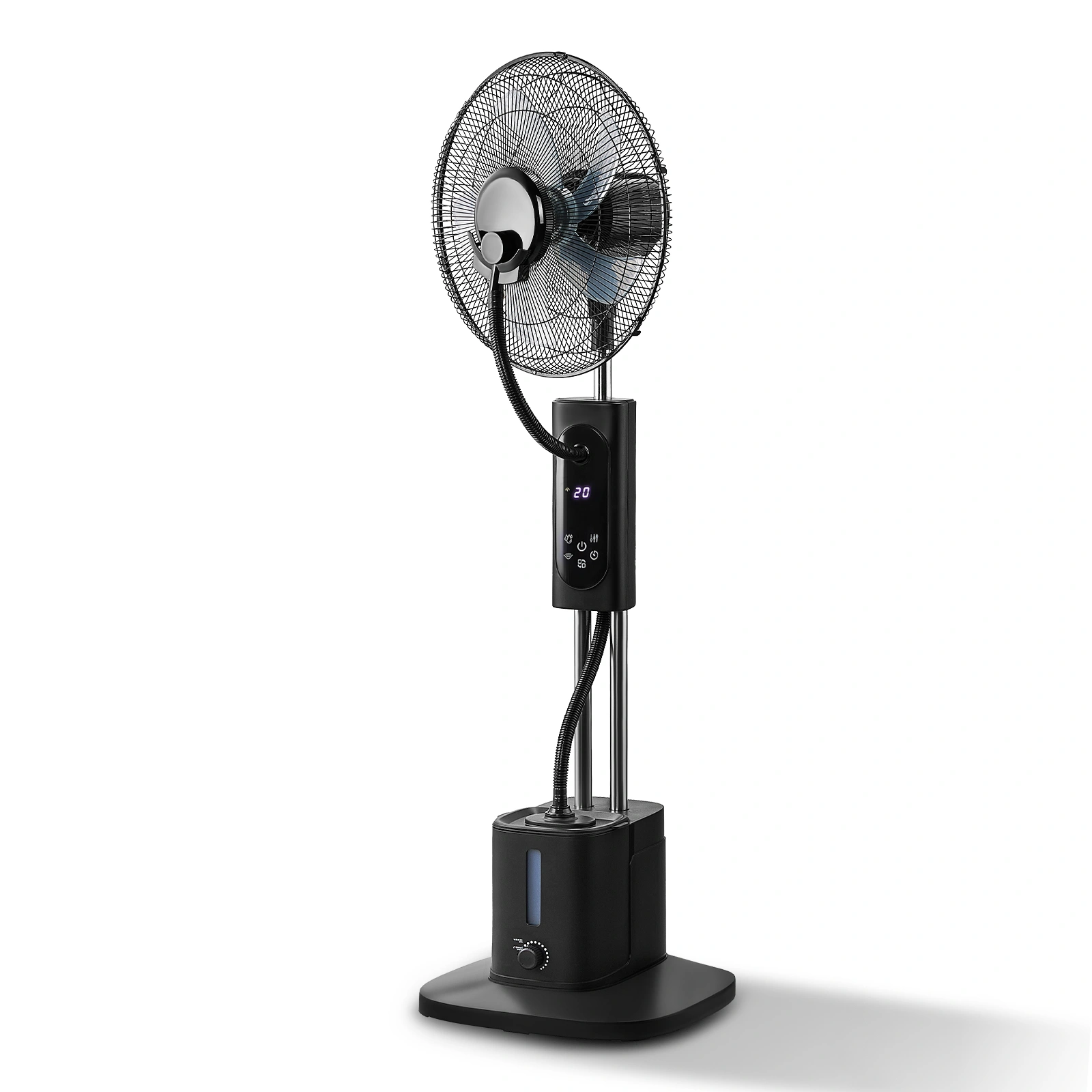 US Standard MH-MF40C Misting Fan, 110V 70W, 16 Inch Household Standing Mist Fan, 2.5L Detachable Water Tank, LED Display, PP Material & Aluminum Motor, Black, Ventilation & Humidification, Touch & Remote Control view 3