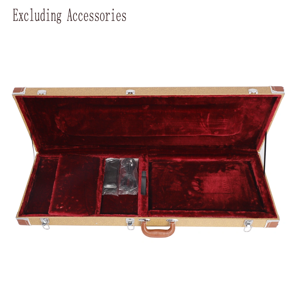 High Grade Electric Guitar Square Hard Case for GST GTL 170 SG and Burning fire Style Flat Yellow view 17
