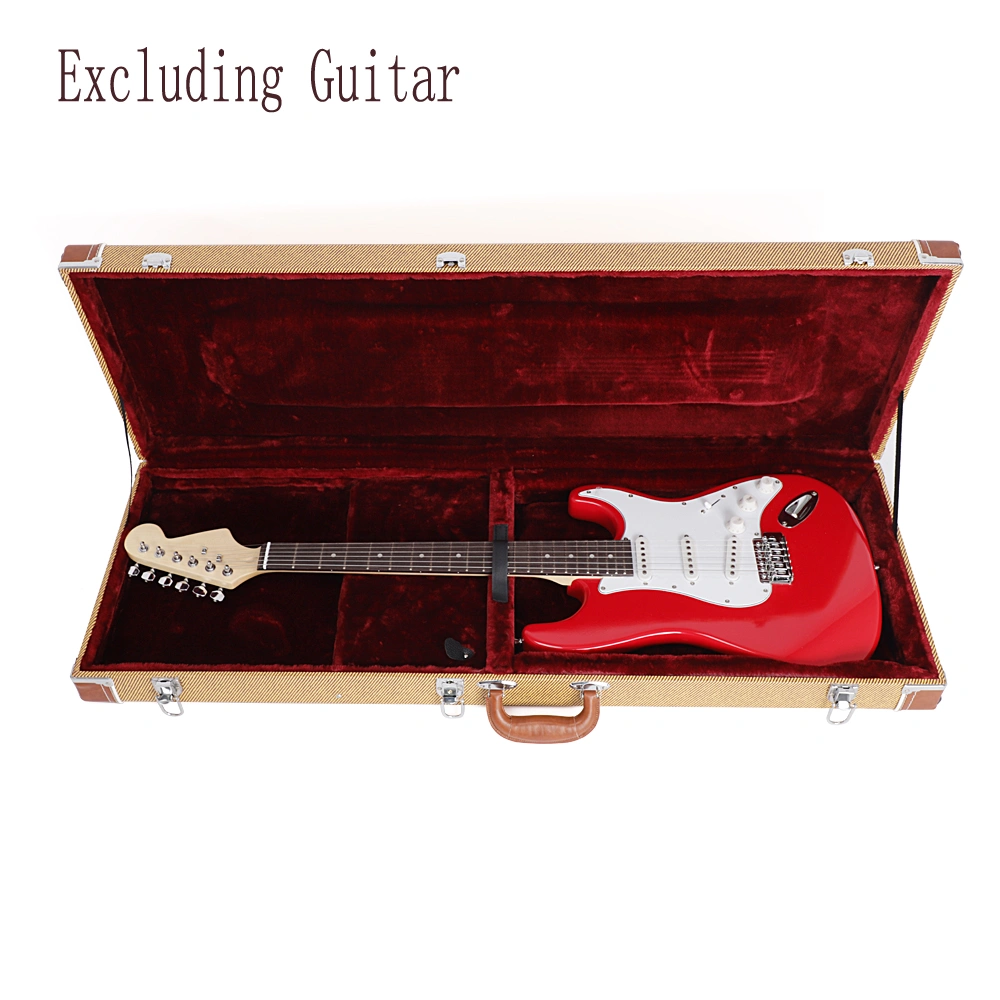 High Grade Electric Guitar Square Hard Case for GST GTL 170 SG and Burning fire Style Flat Yellow view 18