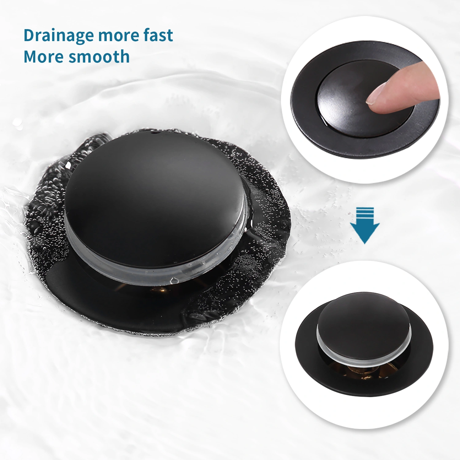 Pop-Up Drain Stainless Steel With Overflow Anti-Clogging for Vessel Sink Lavatory Vanity Sink Drain with Strainer Basket, Matte Black[Unable ship on weekends, TK/TEMU only for pickup, only TX10643 warehouse supports GOFO] view 6