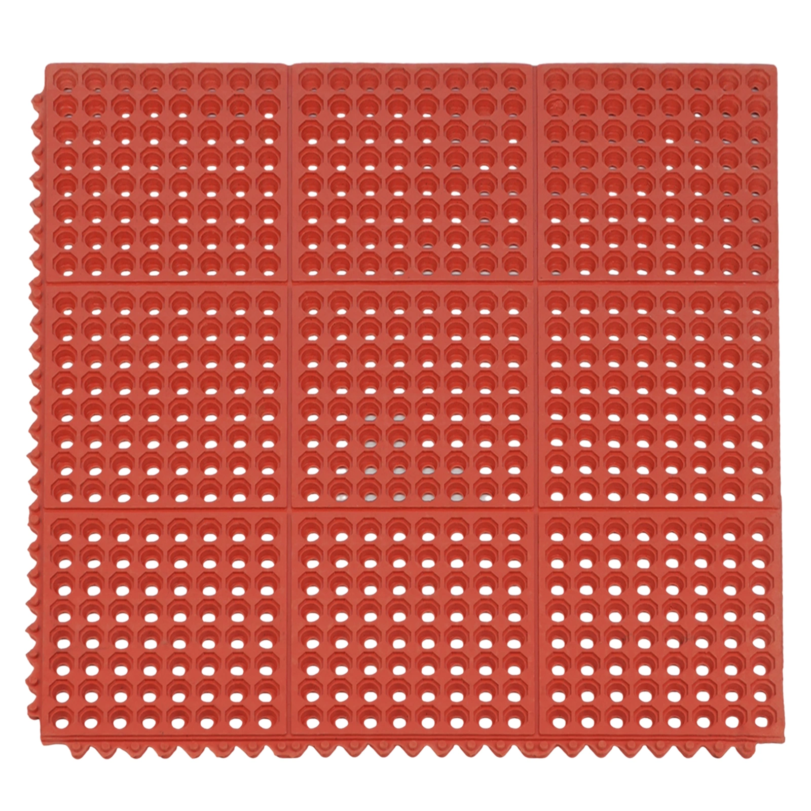 1PC Red Rubber Anti-Fatigue Kitchen Mat, 90x90x1.2cm, Thick Non-Slip Floor Mat view 11