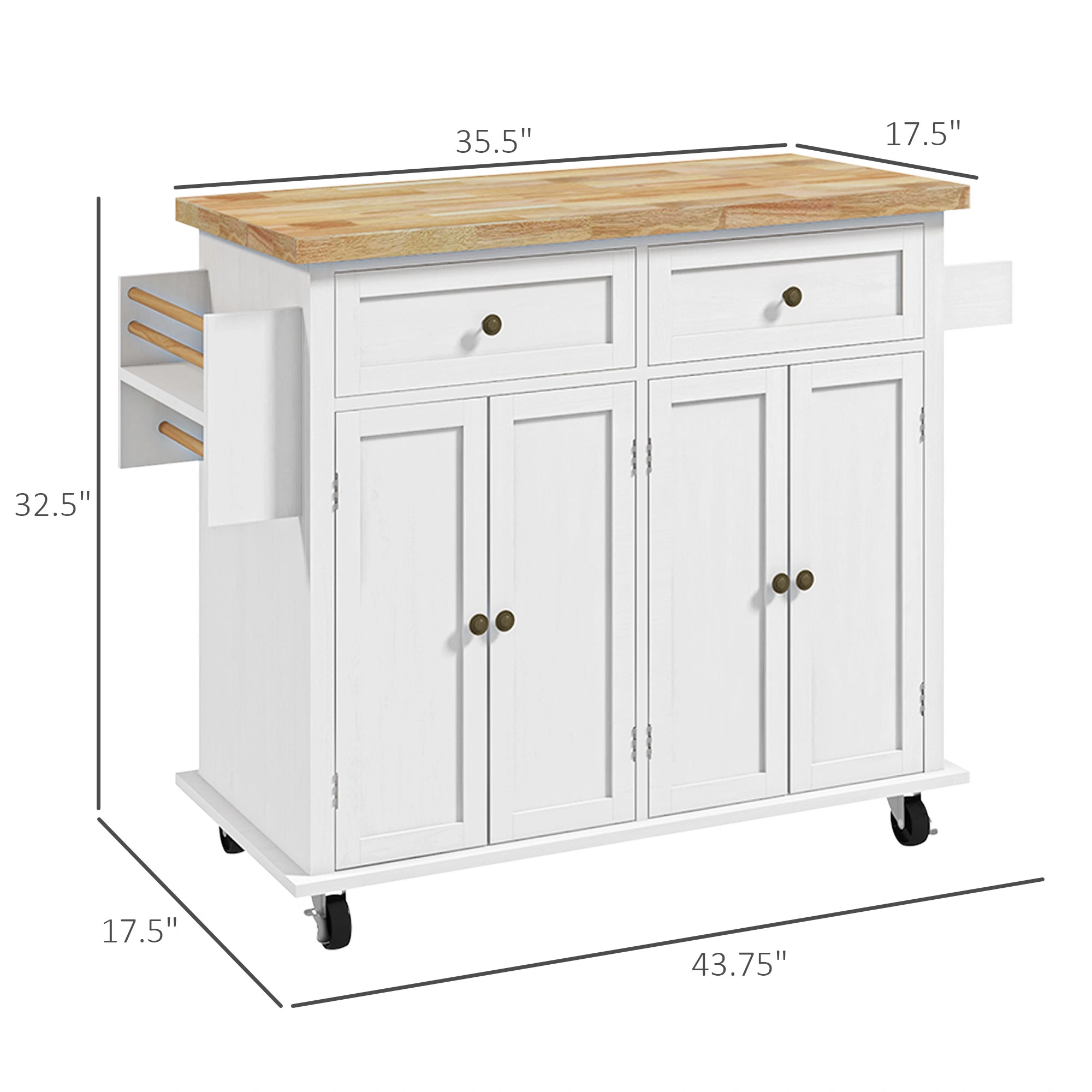 Kitchen Storage Cabinet with Doors & Shelves, Freestanding Pantry Cupboard for Home Office Dining Room Organization view 2