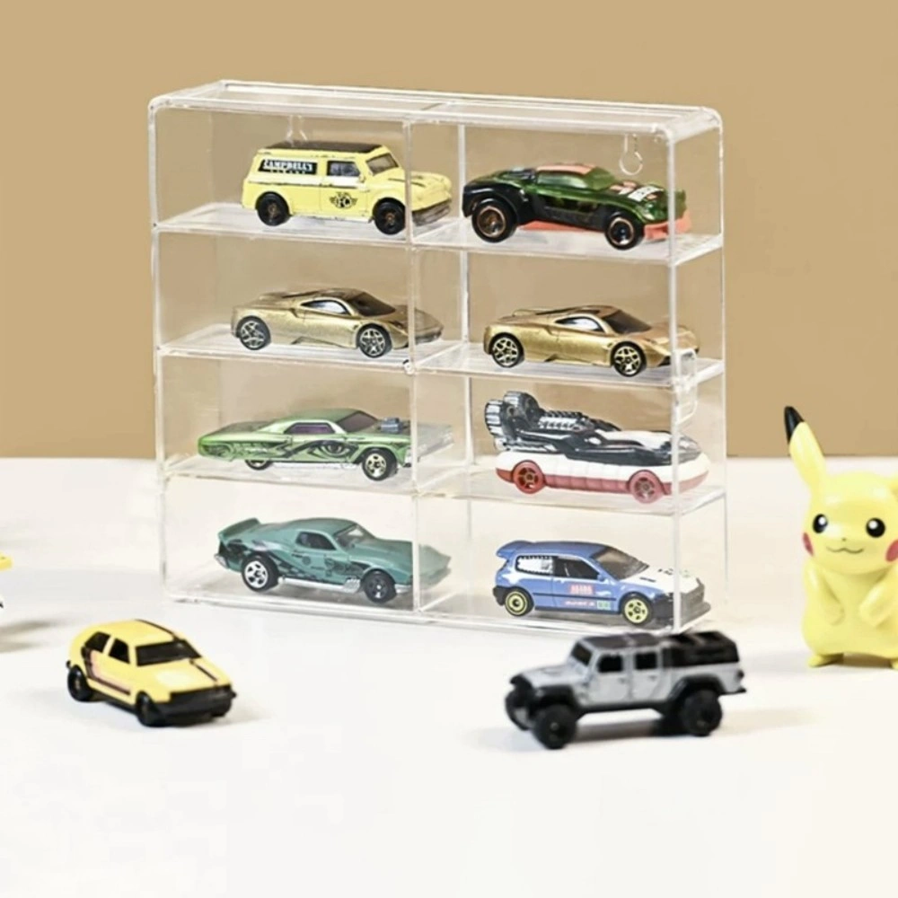 1:64 Acrylic Display Case Box for 1:64 Car Model Diecast with Door Cabinet Shelf view 2