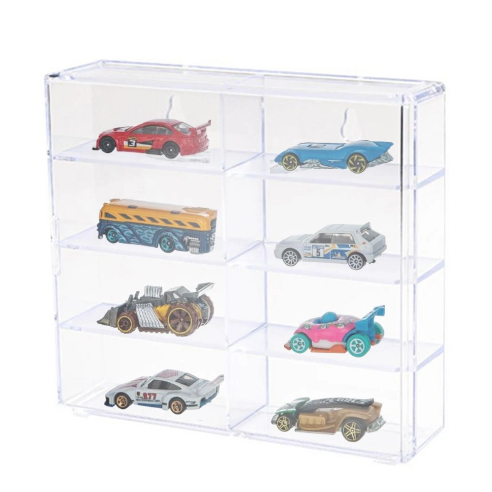 1:64 Acrylic Display Case Box for 1:64 Car Model Diecast with Door Cabinet Shelf view 4