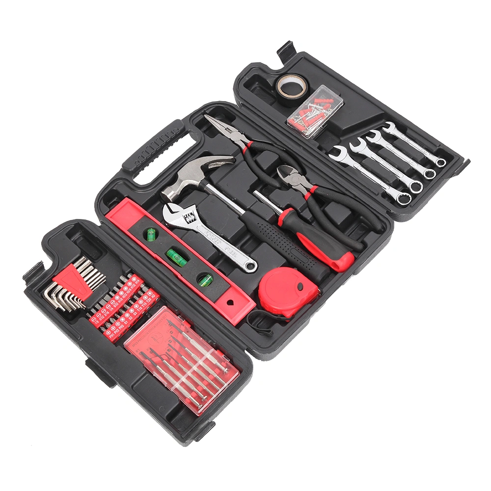 136 Piece Mechanics Tool Set, Red Hardened Steel Hand Tools Kit with Organizer Case for Automotive Home Repair and DIY Projects