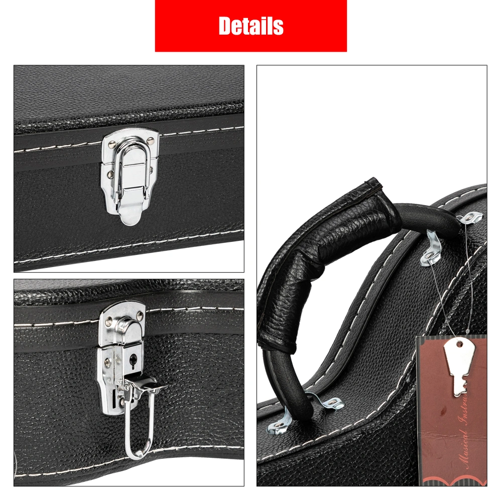 High-End Fine-Grain PU Leather Hard Case for 335 Style Semi-Hollow & Hollowbody Electric Guitar view 14