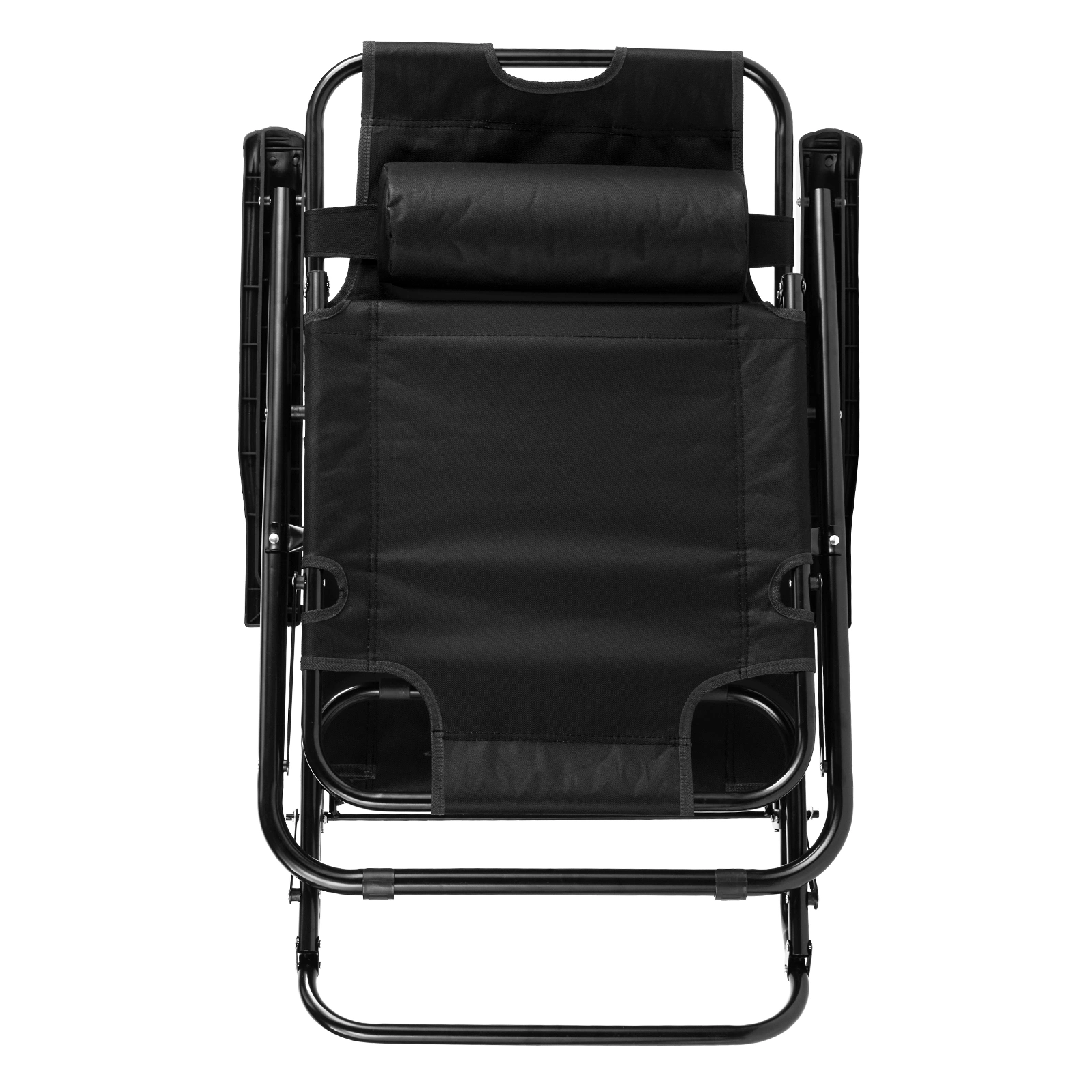 Portable Dual Purposes Extendable Folding Reclining Chair Black view 5