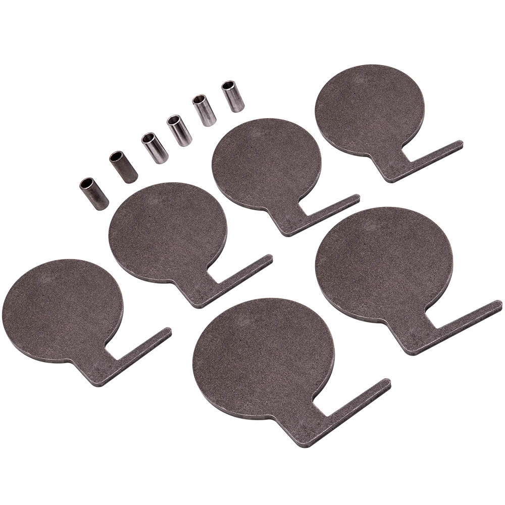6-Pack AR500 Steel Dueling Tree Target - 6" Plates 3/8" Thick with Rubber Pads for Shooting