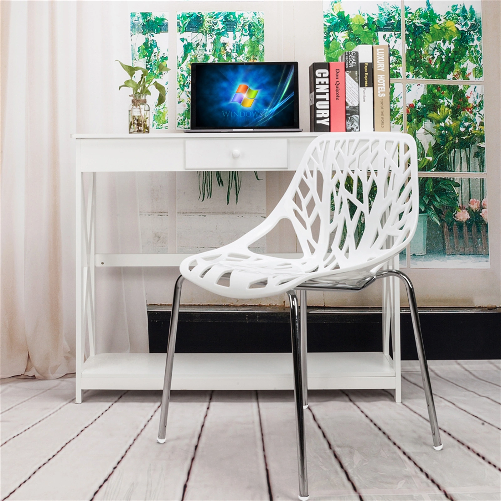 4pcs Bird's Nest Style Lounge Chair White view 13