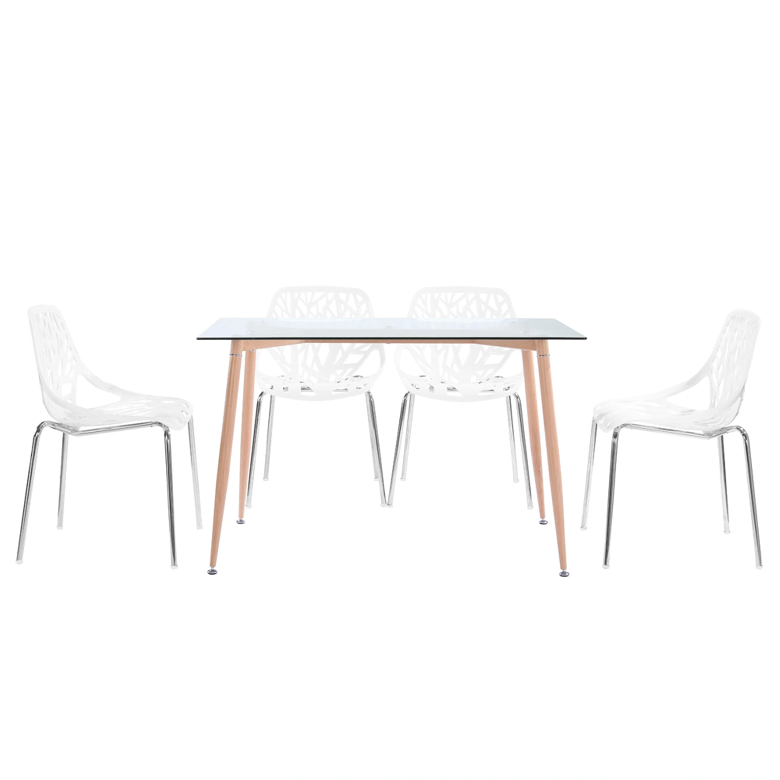 4pcs Bird's Nest Style Lounge Chair White view 31