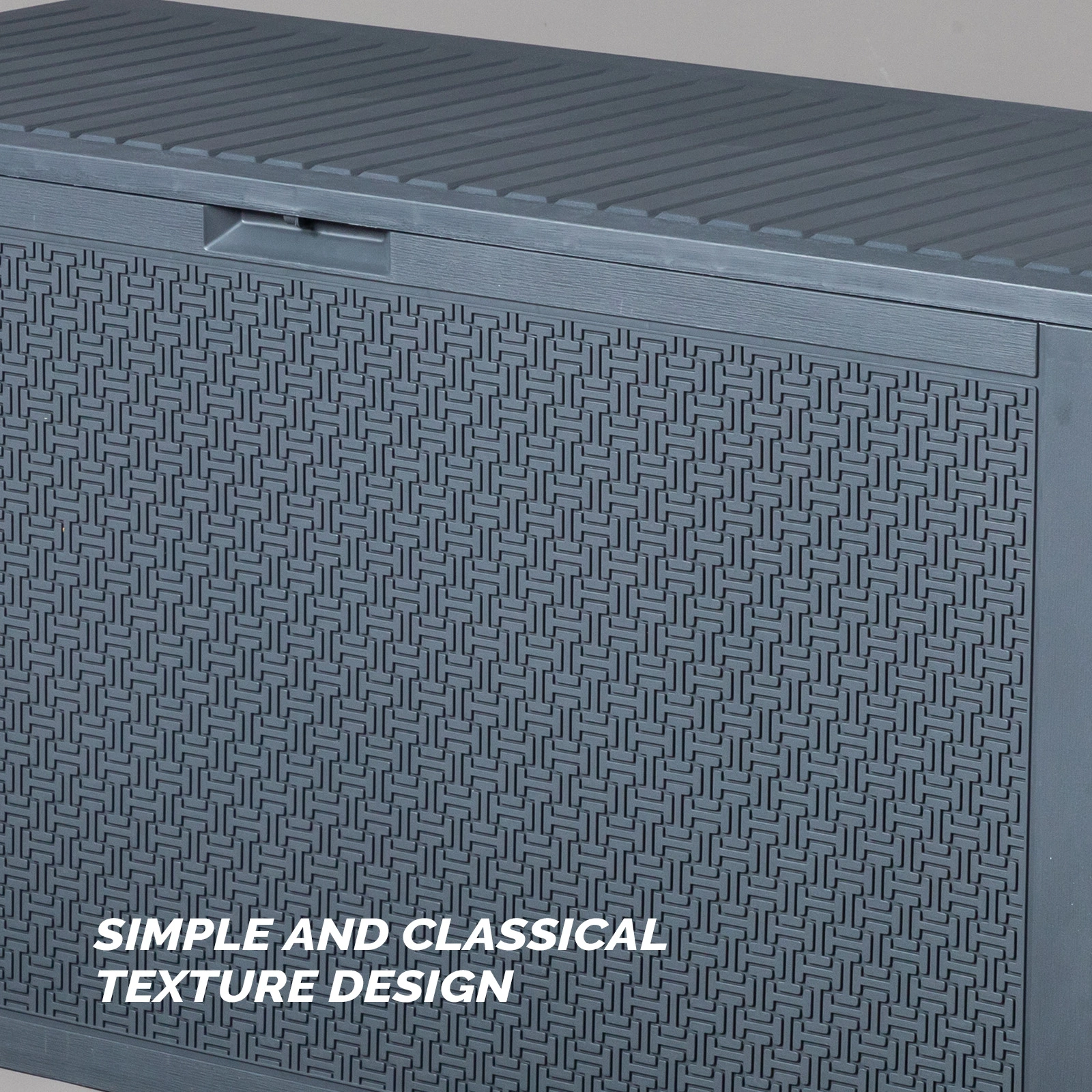 90gal Outdoor Garden Plastic Storage Deck Box Chest Tools Cushions Toys Lockable Seat view 8