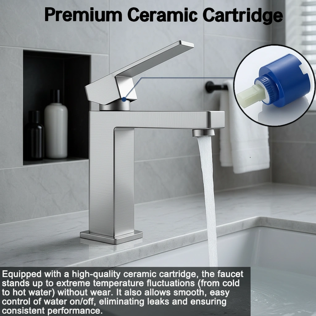 Single Handle Bathroom Faucet Lavatory Faucet Stainless Steel Single Hole-T20, Brushed Nickel[Unable ship on weekends, TK/TEMU only for pickup, only TX10643 warehouse supports GOFO] view 9