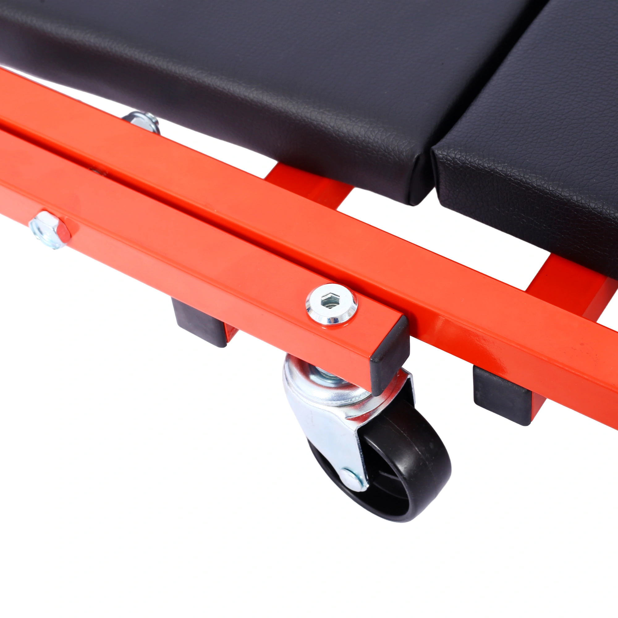 Mechanic Creeper 36" Z-Seat, 300 lb Low Profile Shop Crawler with 6 Smooth Wheels, Red 2-in-1 Garage Tool Cart Seat Gift view 3