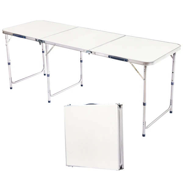 180 x 60 x 70cm Aluminum Alloy Folding Table White