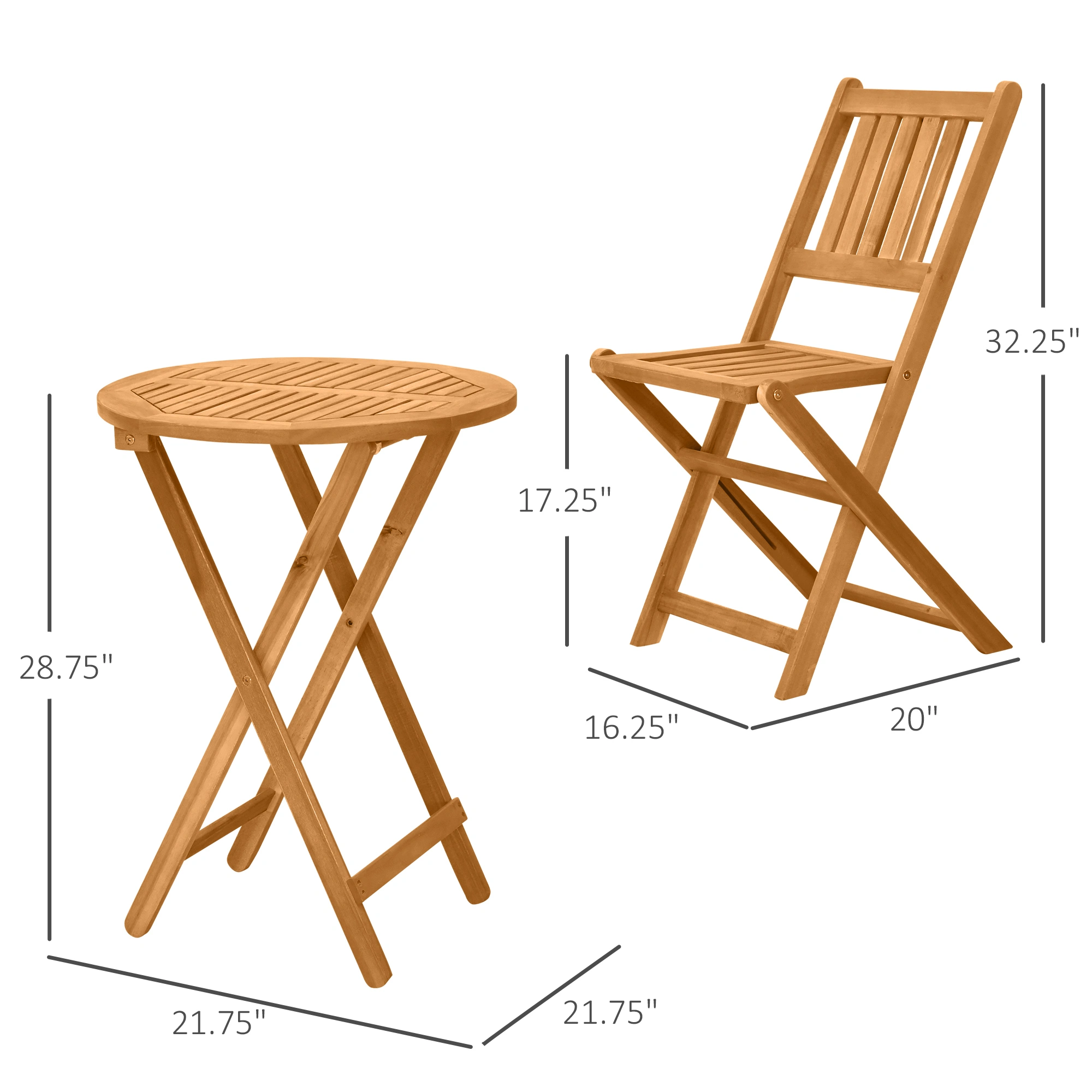 Outdoor Bistro Set, 3-Piece Patio Table and Chairs Collection for Garden, Balcony, and Courtyard view 2
