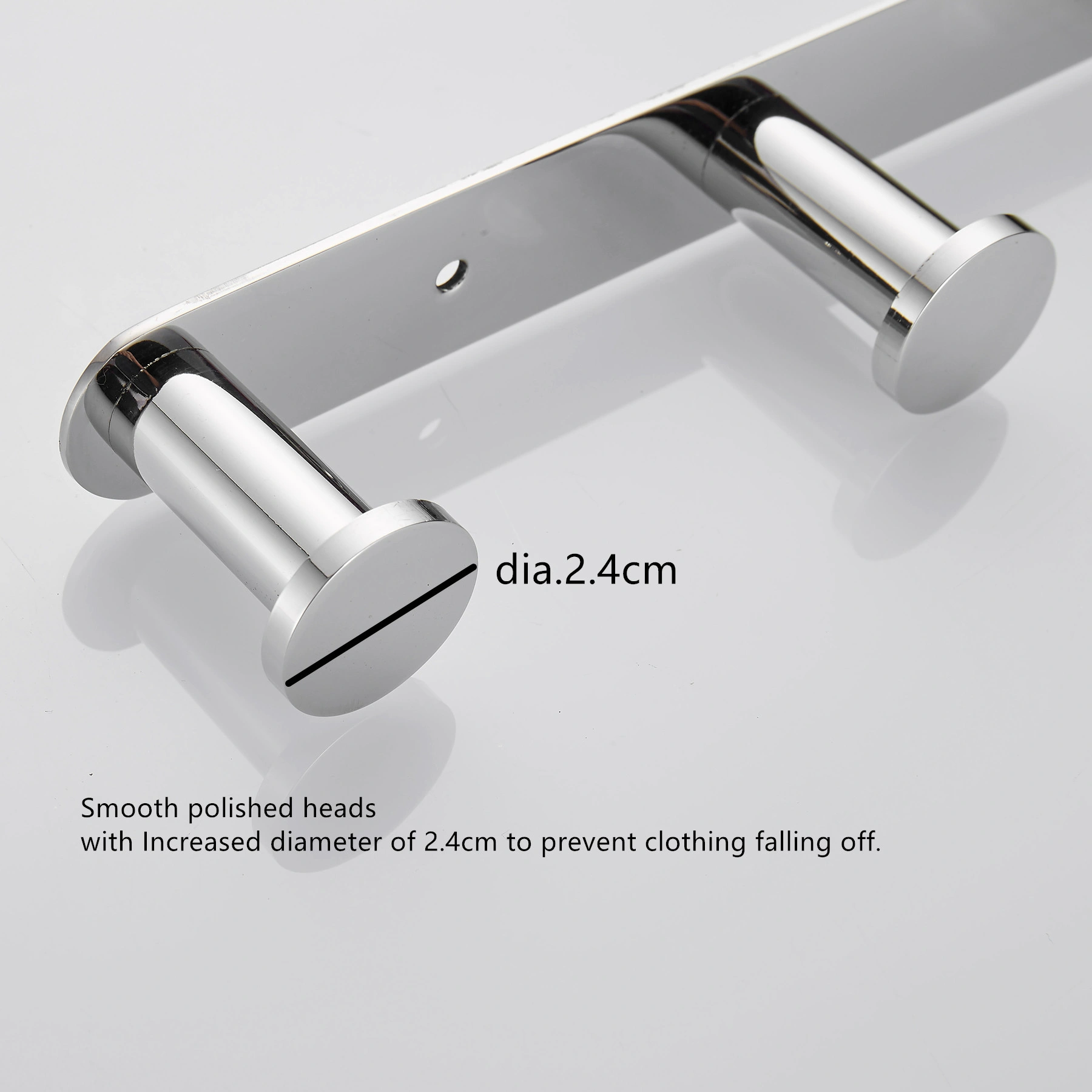Towel Hook Bright Polishing 304 Stainless Steel Towel Robe Coat Rack Rows of Four Hooks Silver Bathroom Accessories for Home Storage Organization,Hallway,Foyer,Wall Mounted KJQ010-4 view 2