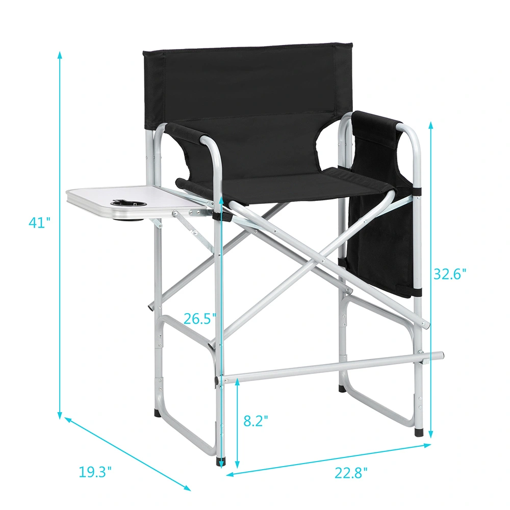 Silver White Iron Pipe Black Cloth Surface Plastic Sprayed Iron Round Pipe Director's Chair 103*60*499cm 120kg Without Carrying Bag view 12