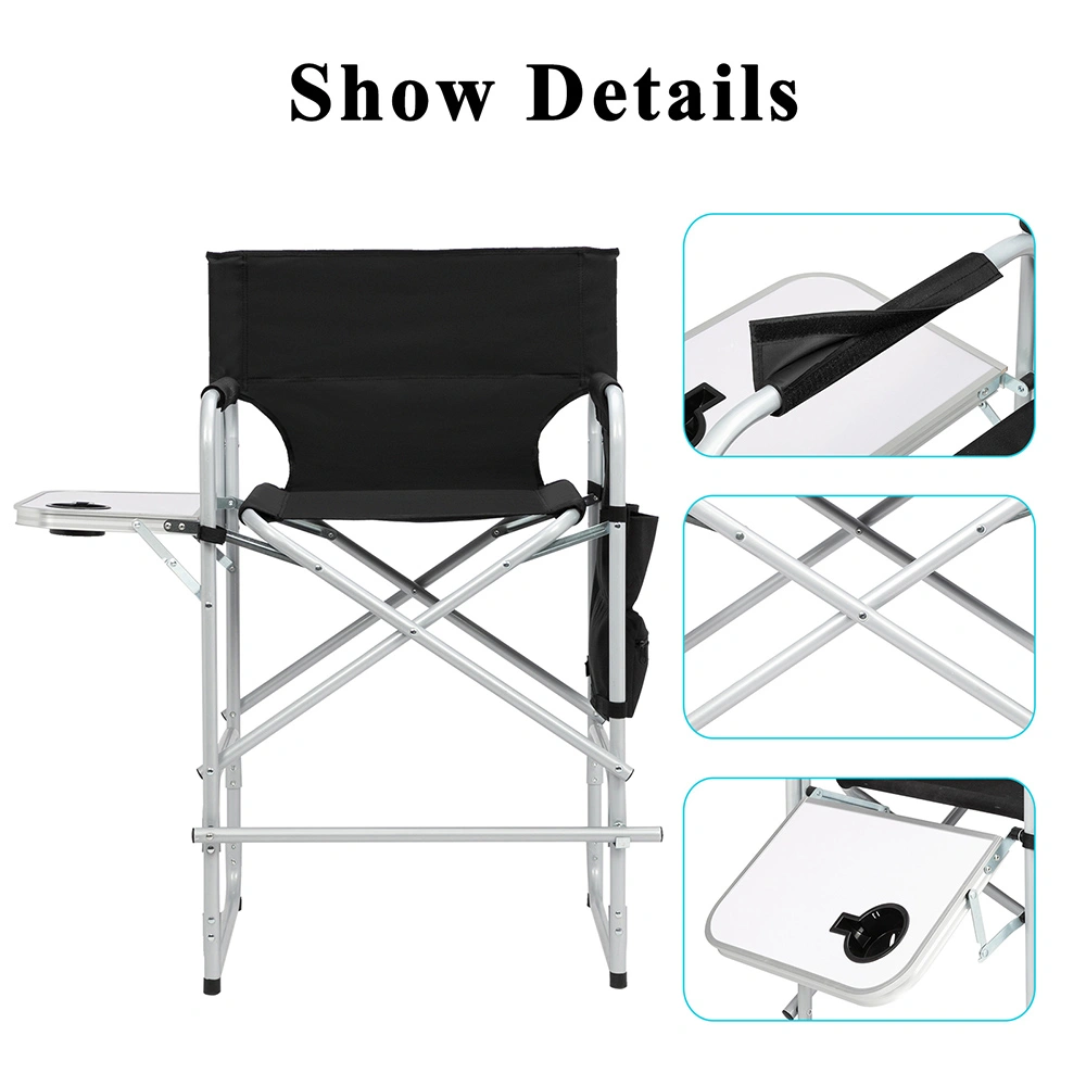 Silver White Iron Pipe Black Cloth Surface Plastic Sprayed Iron Round Pipe Director's Chair 103*60*499cm 120kg Without Carrying Bag view 15