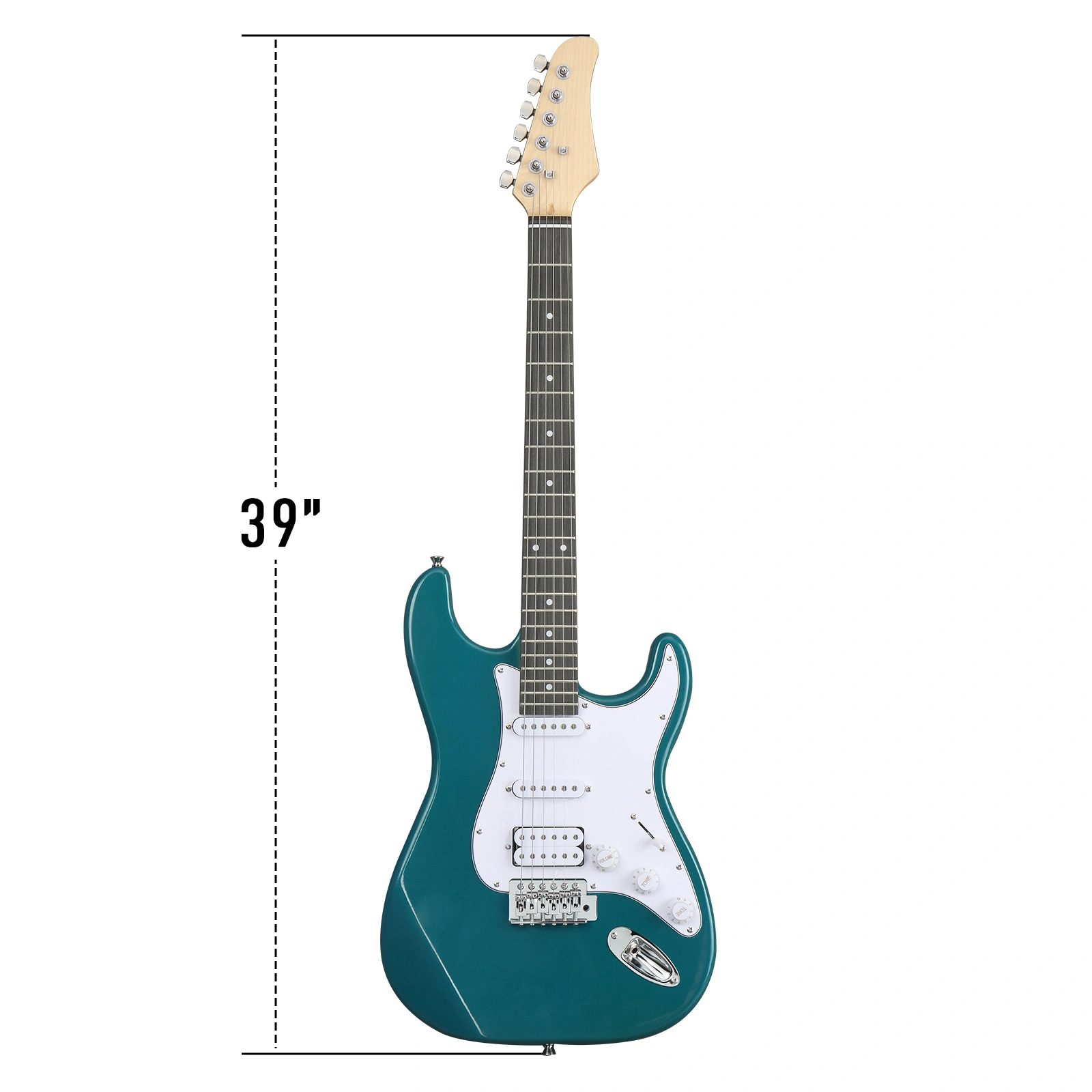 KST Stylish H-S-S Pickup Electric Guitar Kit with 5W AMP Bag Guitar Strap Strings Lake Blue view 7