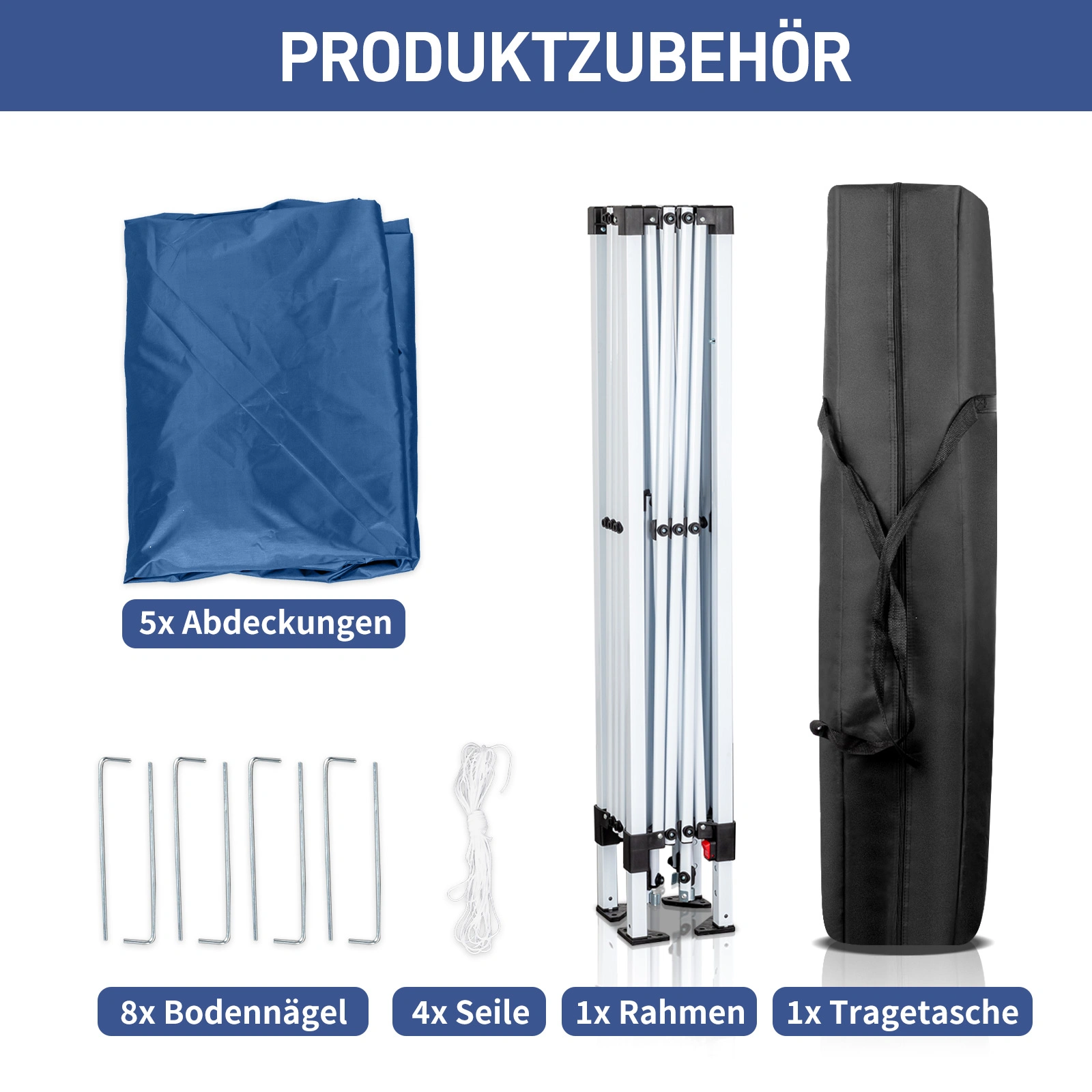 3 x 3m Two Doors & Two Windows Practical Waterproof Right-Angle Folding Tent Blue view 13