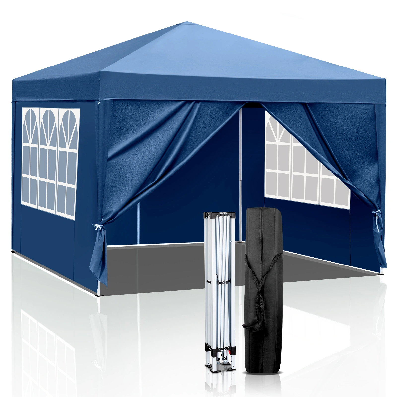 3 x 3m Two Doors & Two Windows Practical Waterproof Right-Angle Folding Tent Blue view 29