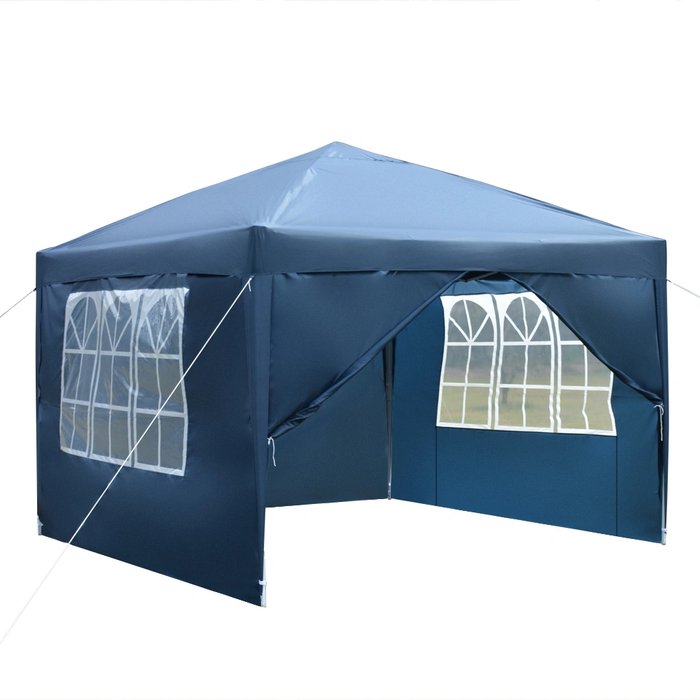 3 x 3m Two Doors & Two Windows Practical Waterproof Right-Angle Folding Tent Blue view 33