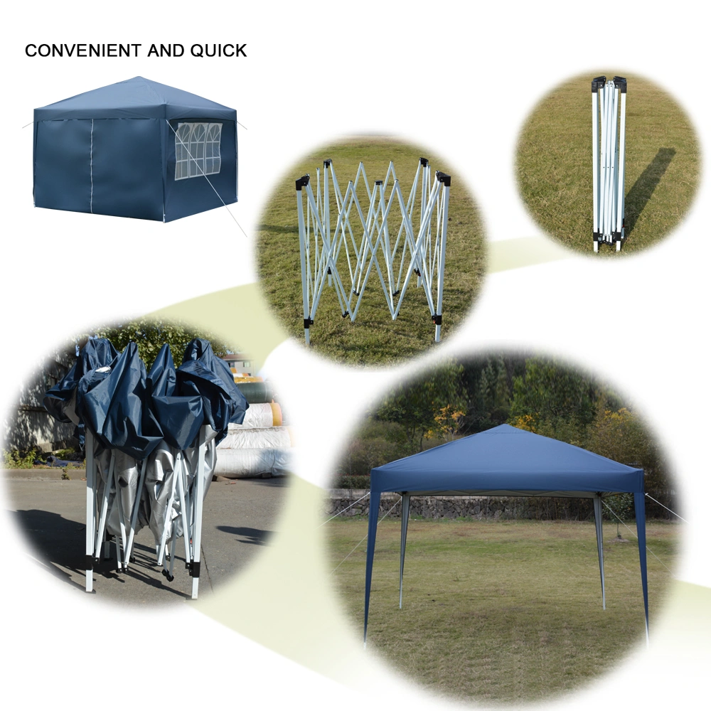 3 x 3m Two Doors & Two Windows Practical Waterproof Right-Angle Folding Tent Blue view 39