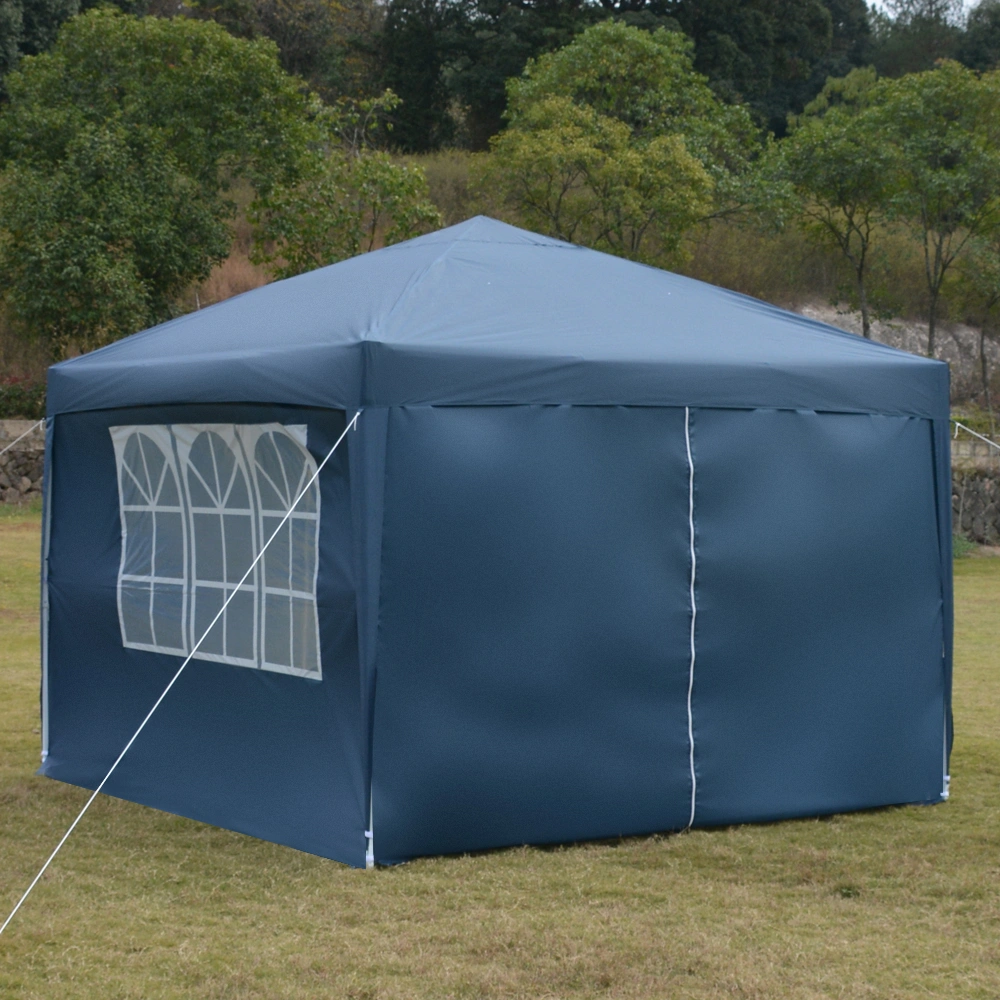 3 x 3m Two Doors & Two Windows Practical Waterproof Right-Angle Folding Tent Blue view 40