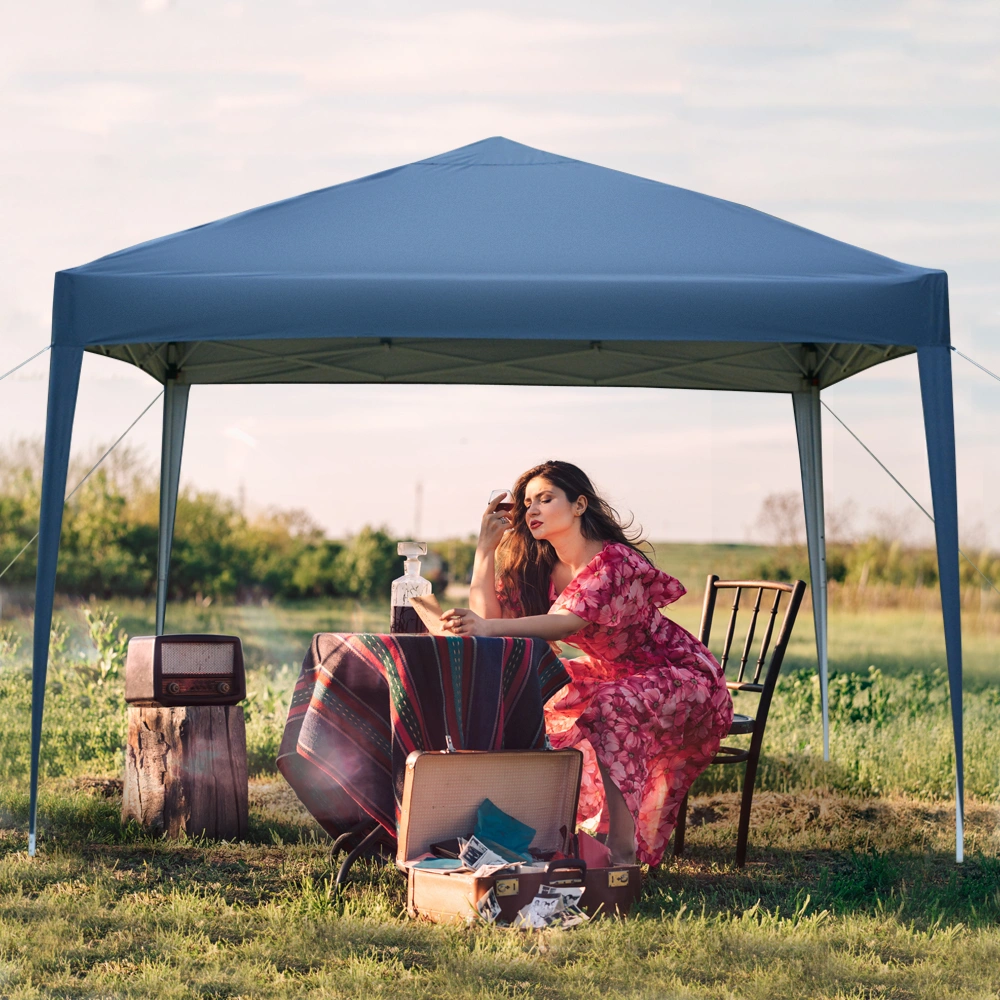 3 x 3m Two Doors & Two Windows Practical Waterproof Right-Angle Folding Tent Blue view 42