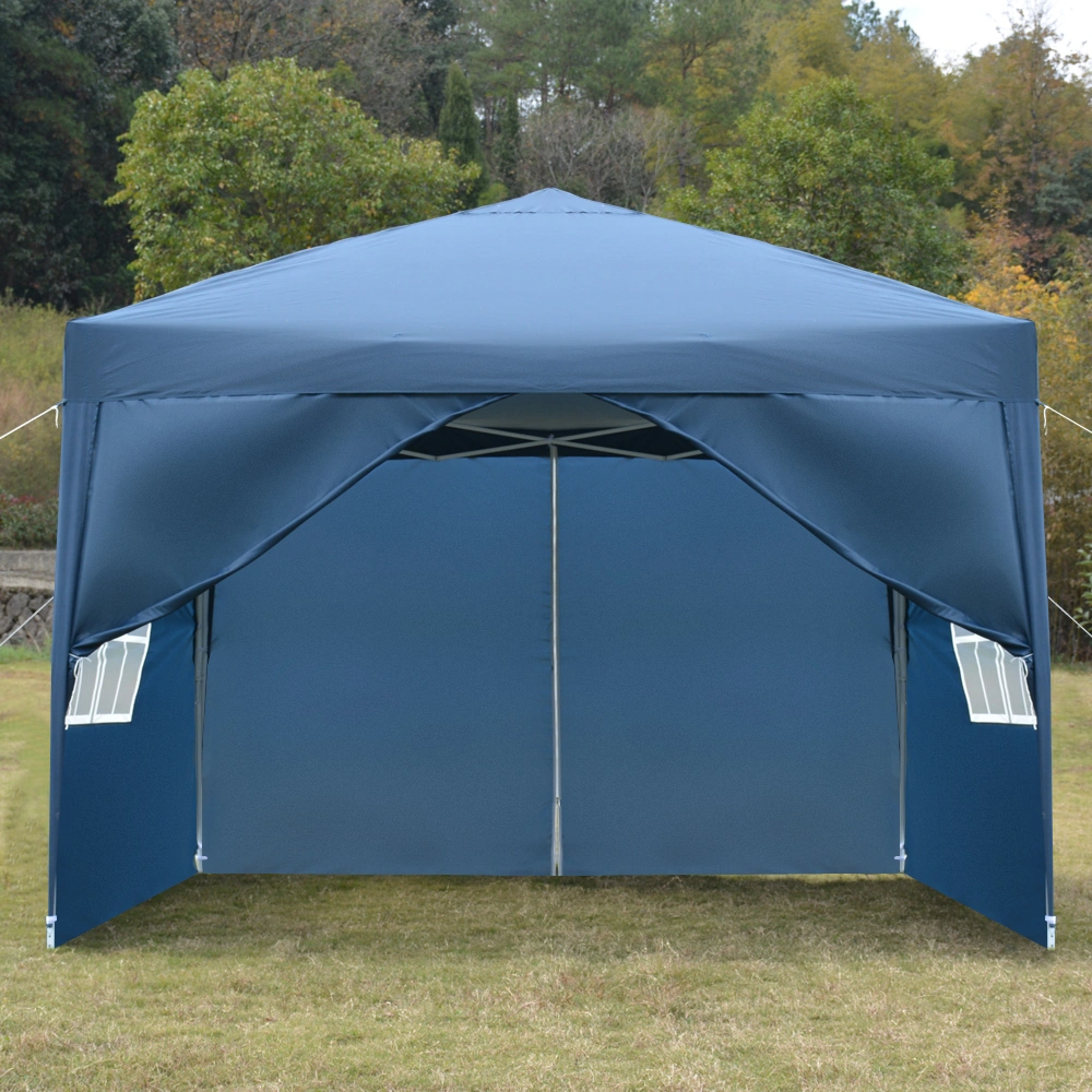 3 x 3m Two Doors & Two Windows Practical Waterproof Right-Angle Folding Tent Blue view 43