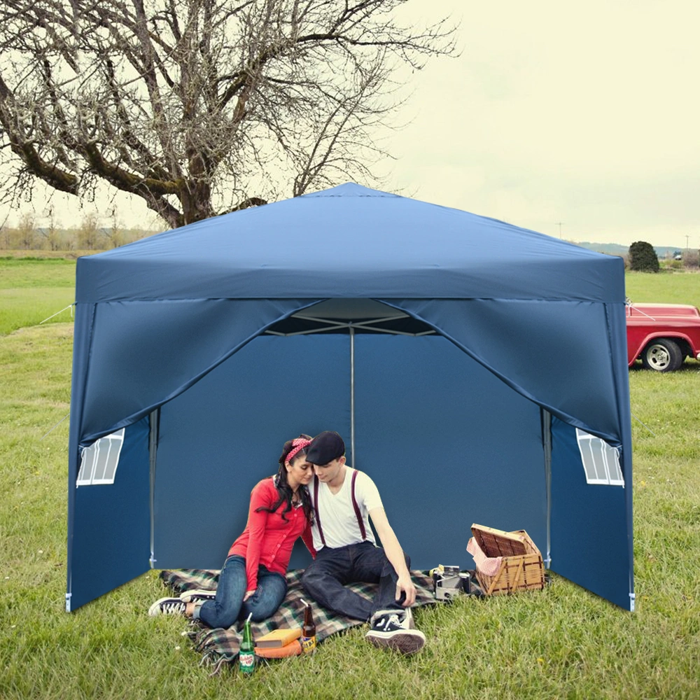 3 x 3m Two Doors & Two Windows Practical Waterproof Right-Angle Folding Tent Blue view 44