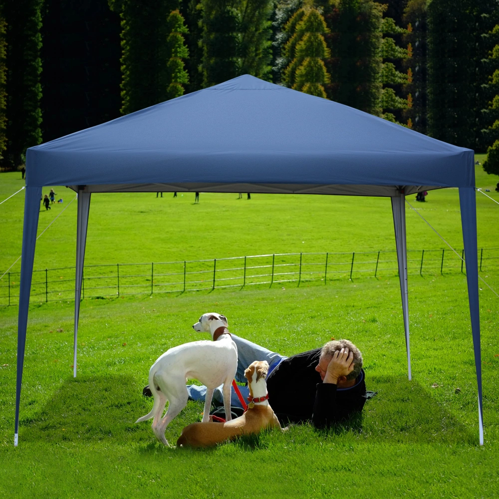 3 x 3m Two Doors & Two Windows Practical Waterproof Right-Angle Folding Tent Blue view 47