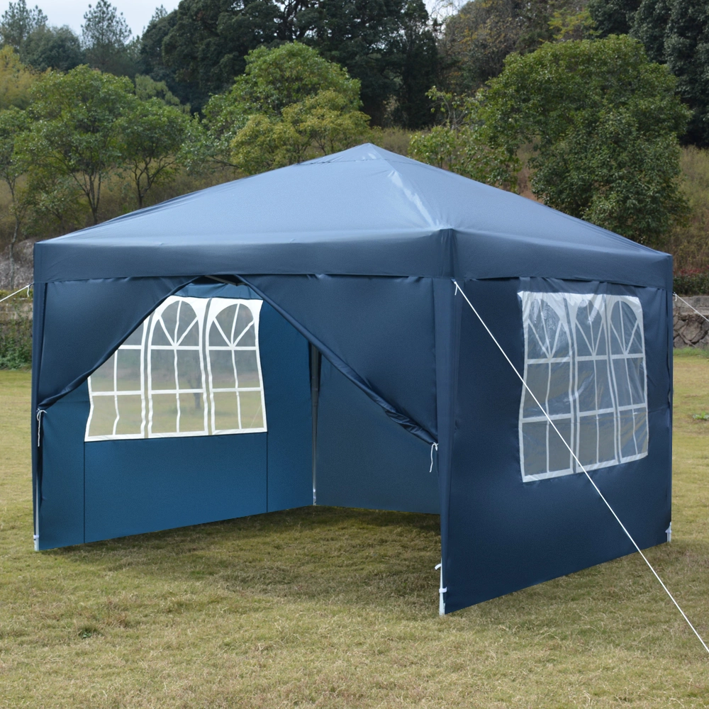 3 x 3m Two Doors & Two Windows Practical Waterproof Right-Angle Folding Tent Blue view 48