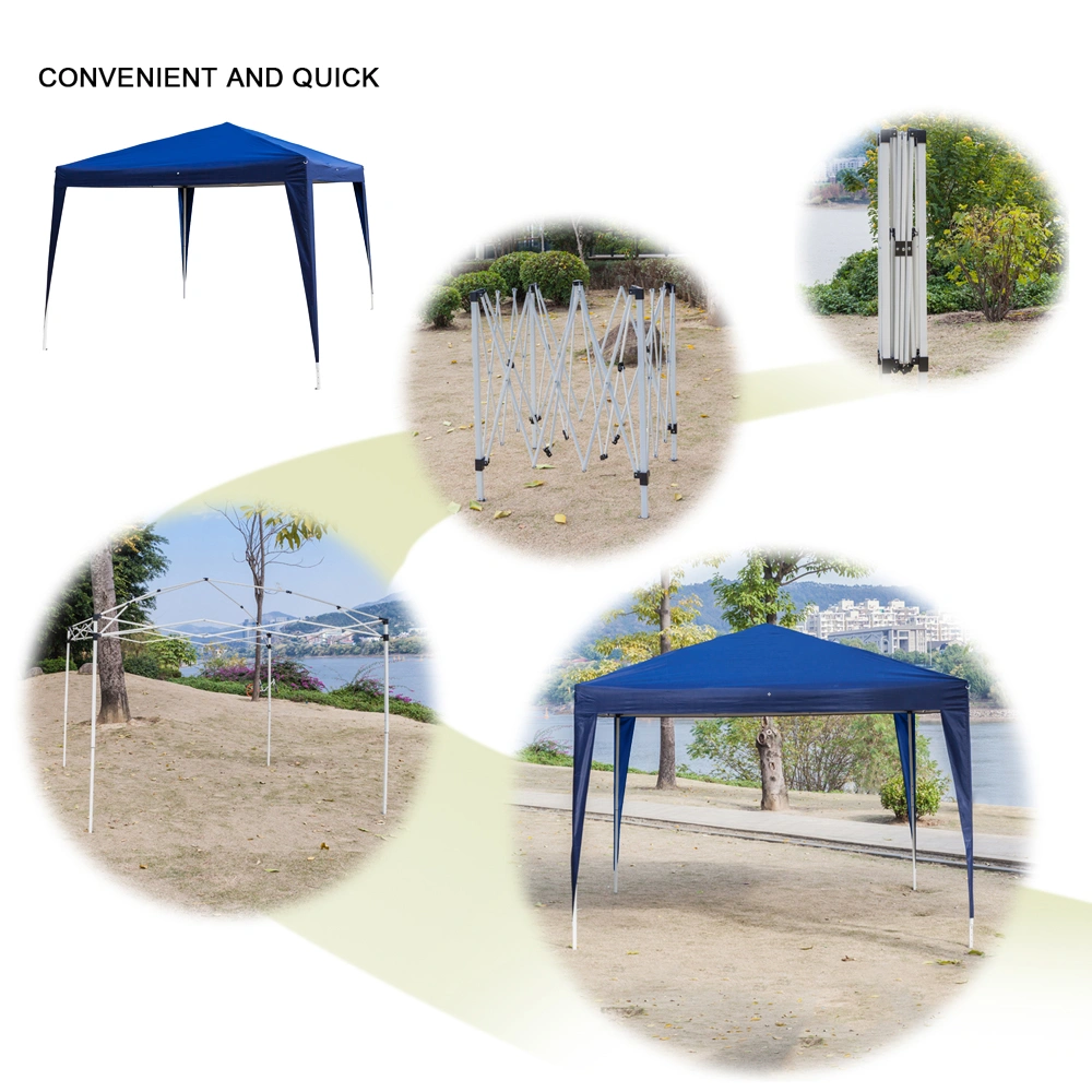 3 x 3m Two Doors & Two Windows Practical Waterproof Right-Angle Folding Tent Blue view 60