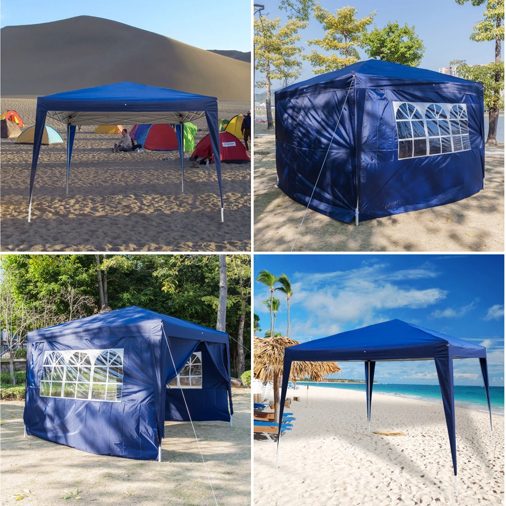 3 x 3m Two Doors & Two Windows Practical Waterproof Right-Angle Folding Tent Blue view 64